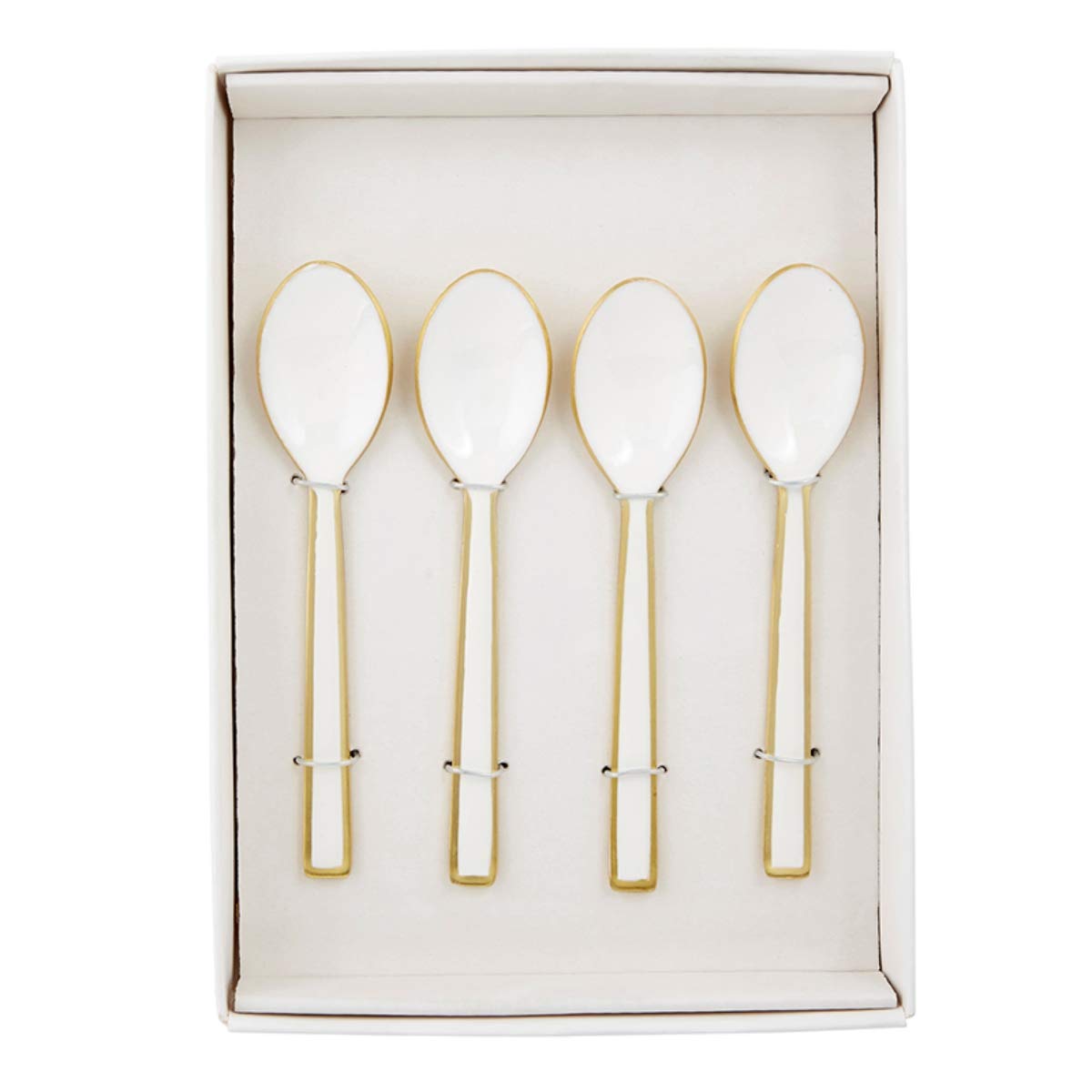 2-Piece Elegant White & Gold Spoons Set - Perfect for Dining, Parties, and Gift Giving