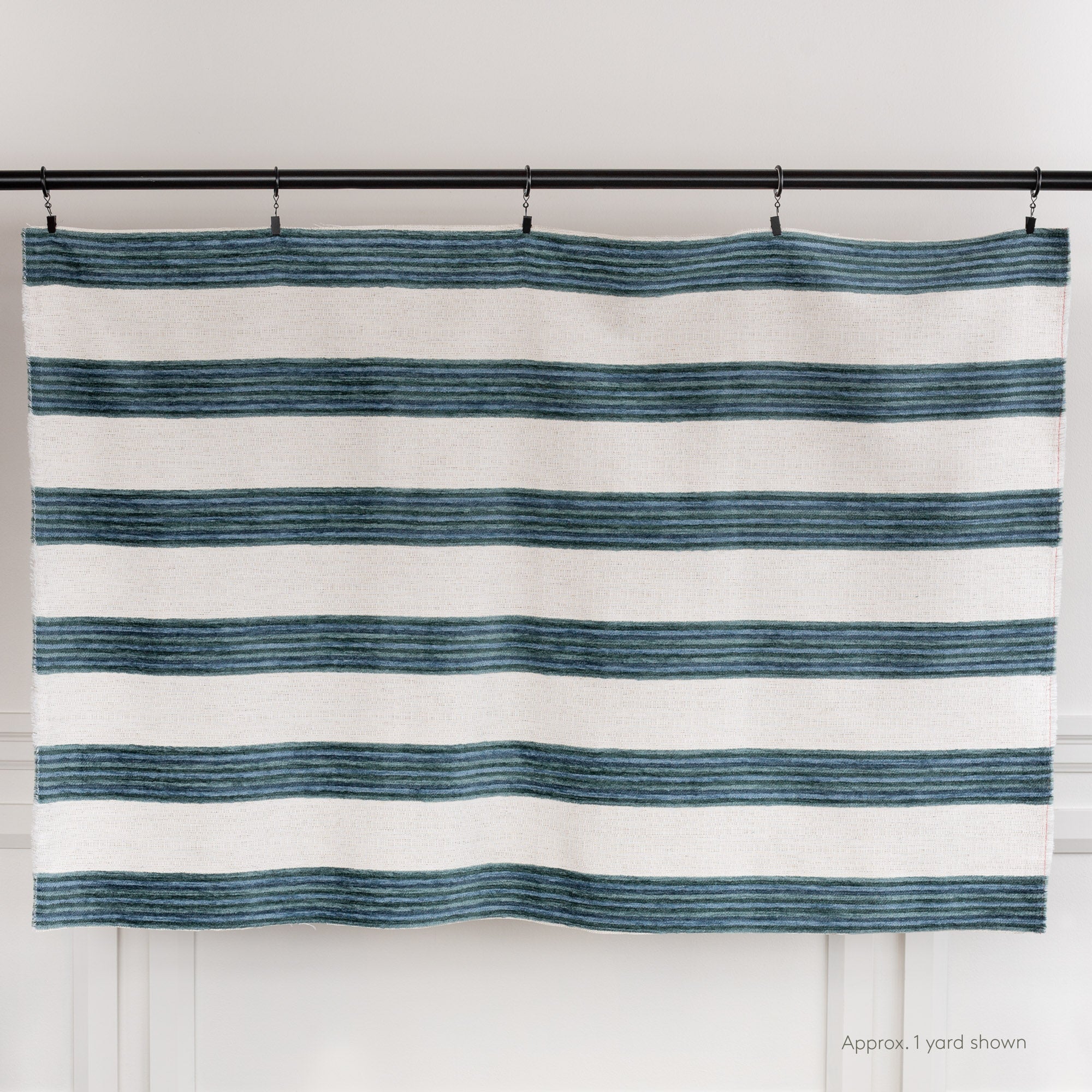 Satori Stripe Fabric - Coastal Blue & White Cotton Upholstery Material for DIY Home Decor, Curtains, Pillows & Beach House Style | Perfect for Coastal Living & Seaside Themed Interiors