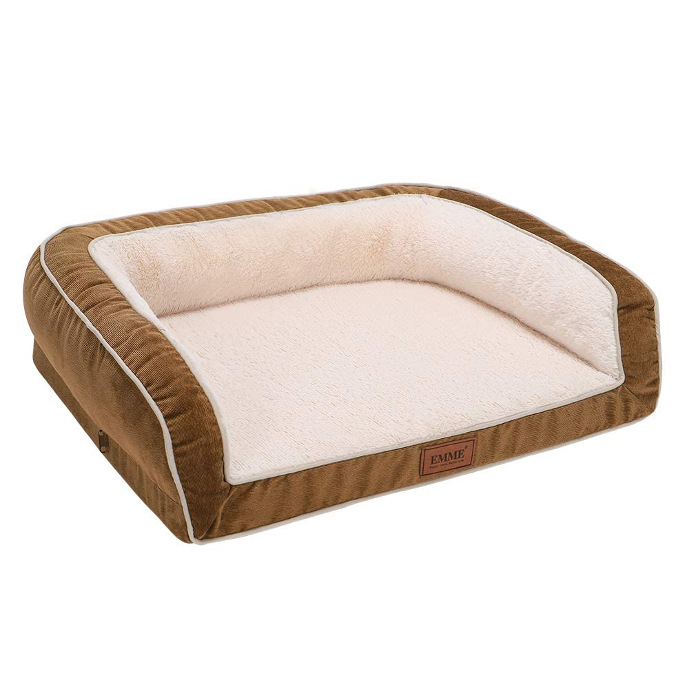 Orthopedic Dog Bed for Large Dogs - Plush Foam Mattress with Washable Cover - Joint Pain Relief Pet Sofa - X-Large Brown - Perfect for Living Room, Bedroom & Pet-Friendly Spaces