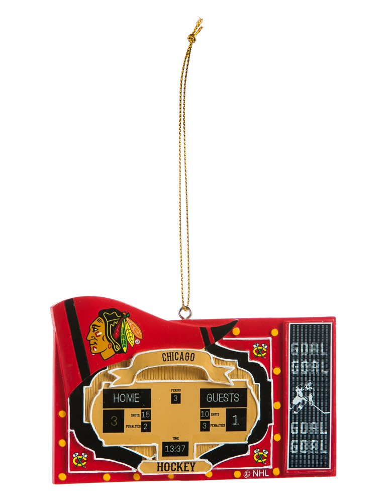 Chicago Blackhawks Polystone Scoreboard Ornament - NHL Team Sports Collectible for Fans - Perfect for Home Decor, Man Cave, and Sports Memorabilia Displays