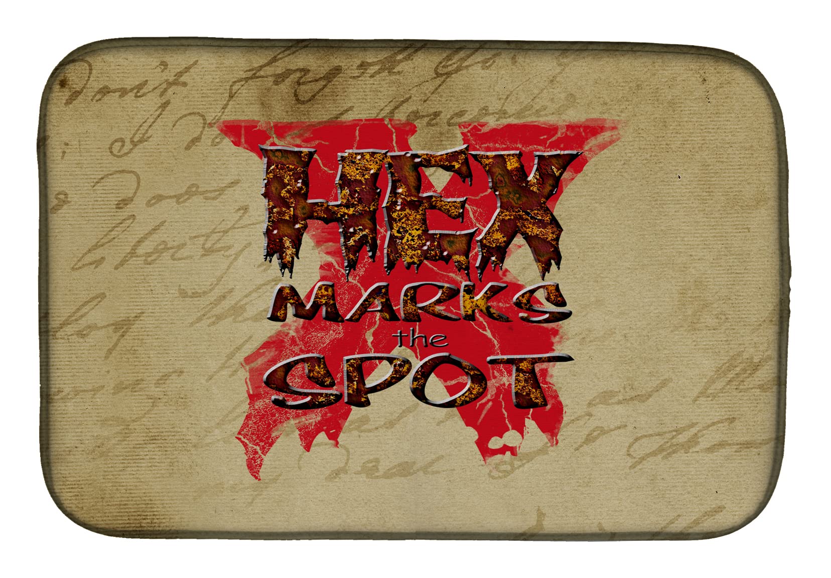 Hex Marks The Spot Halloween Dish Drying Mat - Absorbent Kitchen Counter Pad, 14 x 21 Inch Multicolor - Perfect for Halloween Decor, Kitchen Countertop Drainer & Holiday Party Dish Drying