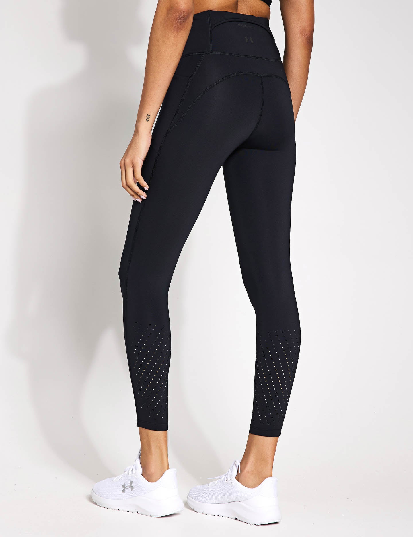 Launch Elite Ankle Tights - Black with Reflective Strips for Running, Yoga & Gym Workouts