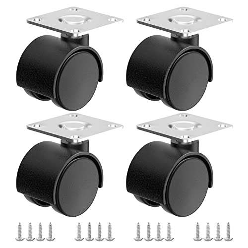 1-Inch Nylon Plastic Swivel Casters - 4-Piece Set for Furniture, Workbenches & Tables - Heavy Duty Replacement Cart Wheels for Smooth Mobility in Home, Office & Workshop
