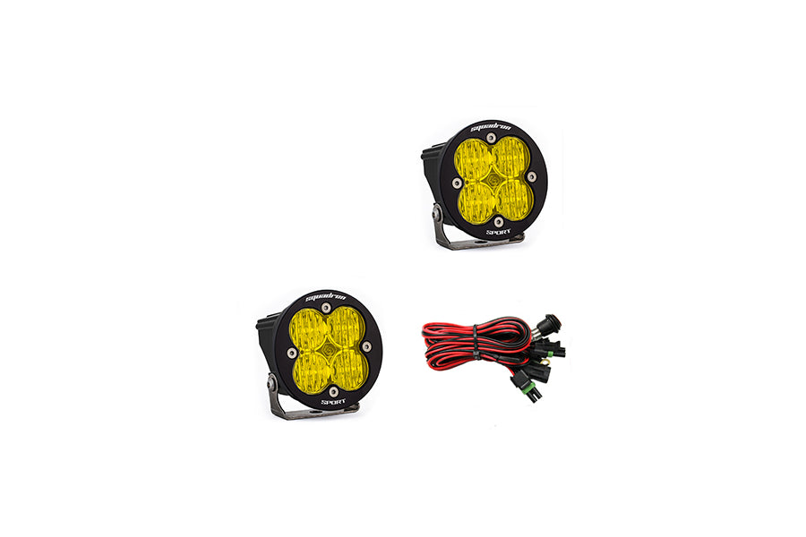 Baja Designs Squadron R Sport Wide Cornering LED Lights - Amber Pair for Off-Road, ATV, UTV & Truck Adventures
