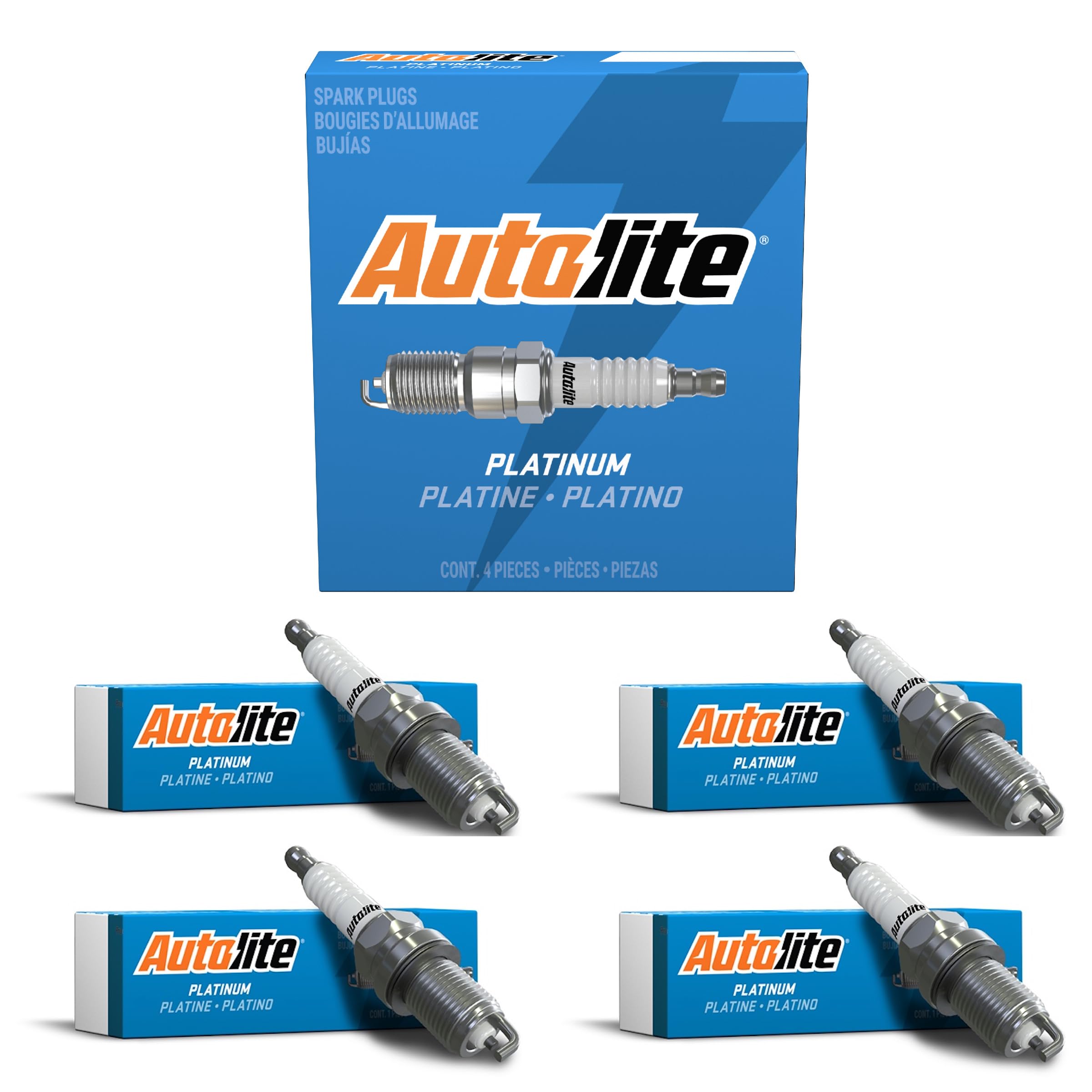 Autolite Platinum AP66 Spark Plugs - 4 Pack | High Performance Iridium Replacement for Cars, Trucks & SUVs | Improved Fuel Efficiency & Engine Power | Ideal for Daily Commute, Road Trips & Off-Roading