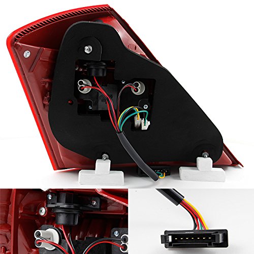 AKKON Full LED Tail Lights for Mercedes Benz W221 S-Class - Red Clear with Amber Turn Signal - Direct Replacement Brake Lamps | Perfect for Night Driving & Car Customization