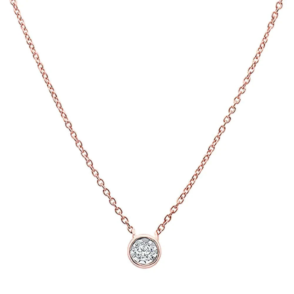14K Rose Gold Diamond Solitaire Pendant Necklace for Women - Elegant Minimalist Jewelry Gift for Anniversary, Valentine's Day & Special Occasions