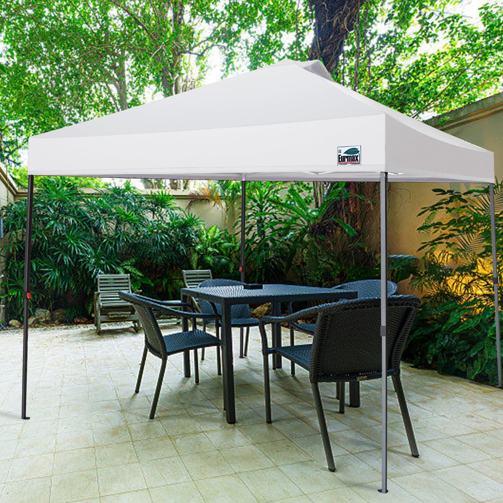Eurmax USA NOMATTER 10x10ft Pop Up Canopy Tent - One-Person Setup Portable Shelter for Outdoor Events, Instant Sun Shade with Bonus 4 Sand Bags (White) | Perfect for Beach Parties, Camping, Farmers Markets & Backyard Gatherings