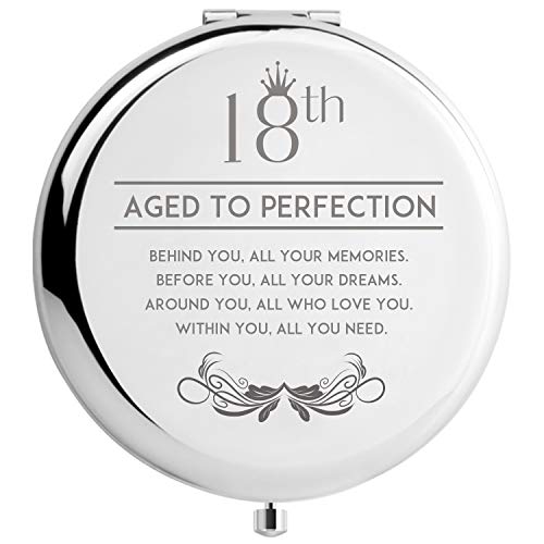 18th Birthday Gifts for Women - Funny Compact Makeup Mirror for Girls, Daughter, Niece & Friends | Perfect 18 Years Old Present for Teen Girls | Great for Parties, Graduation & Special Occasions