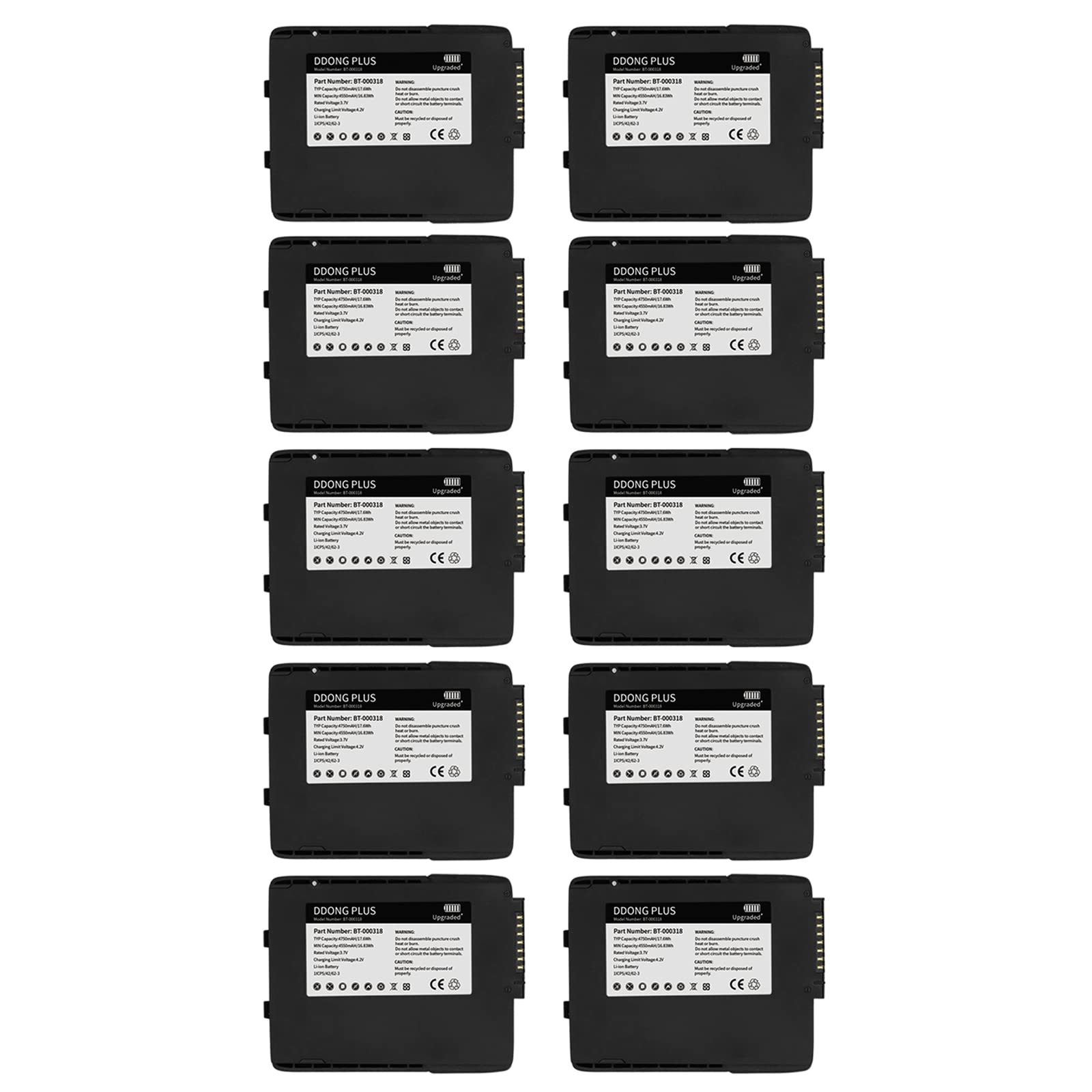 10PCS BT-000318 High Capacity Replacement Battery for Motorola Symbol Zebra TC75 Barcode Scanners - Compatible with TC75EK/TC75AH/TC75GK/TC77HL/TC75FK/TC70X/TC720L/TC75BH Models (82-171249-01, BTRY-TC7X-46MA2) - Perfect for Warehouse, Retail & Logistics Scanning Operations