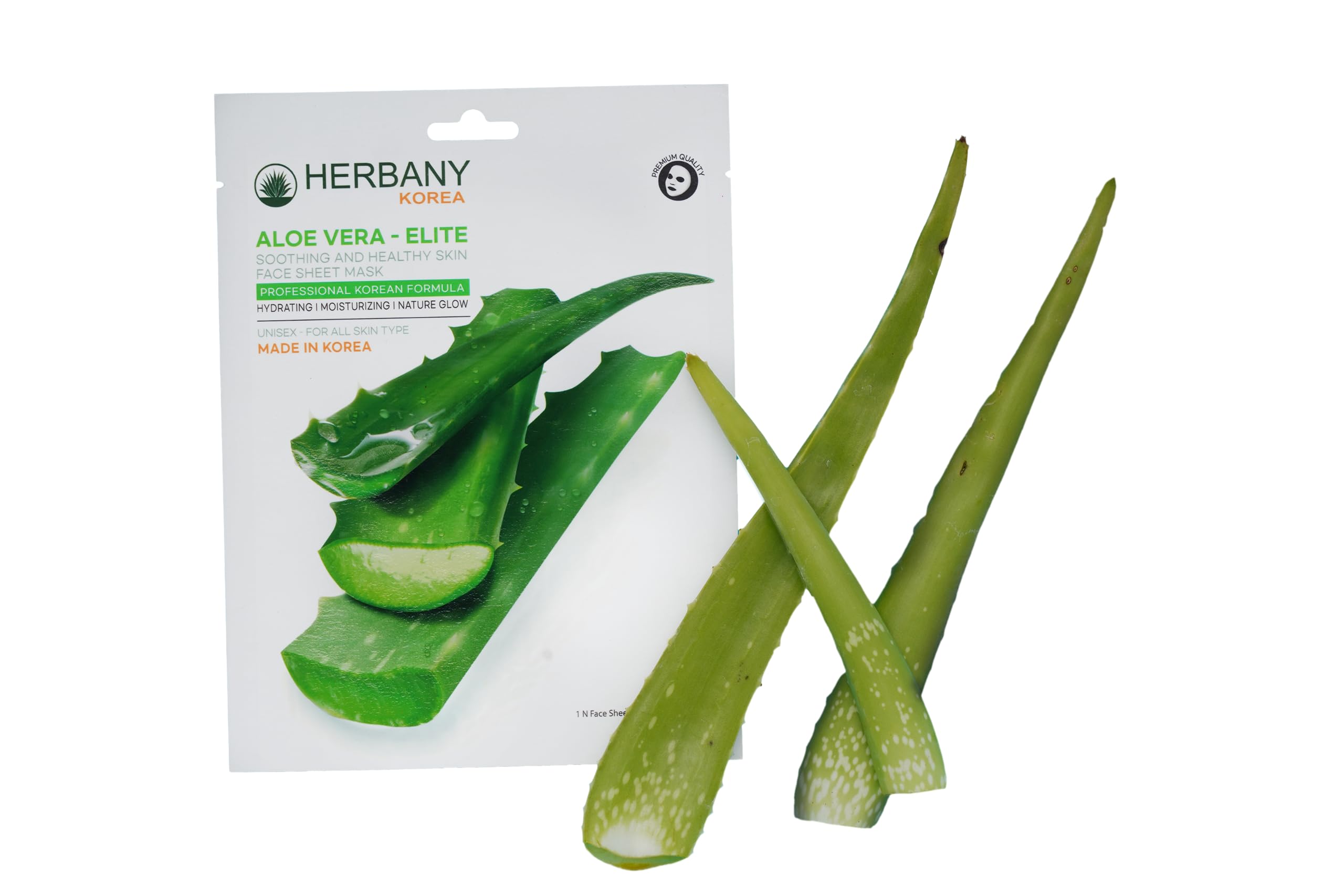 Korean Aloe Vera & Charcoal Face Mask Pack of 6 - Hydrating & Detoxifying for All Skin Types