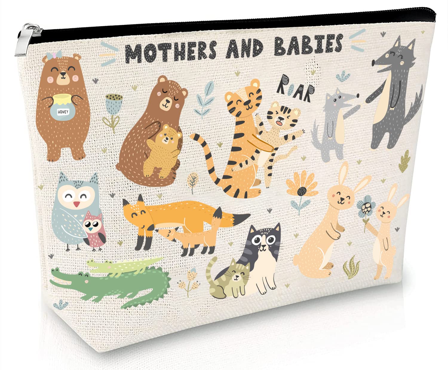 Waterproof Travel Makeup Bag - Cute Animals Cosmetic Pouch for Plant Lovers | Portable Toiletry Organizer for Purse, Gym & Vacation Accessories
