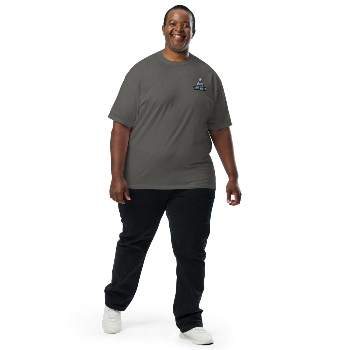 Sober Squad Embroidered Unisex Heavyweight Cotton T-Shirt - Comfortable Streetwear for Everyday Wear & Recovery Support