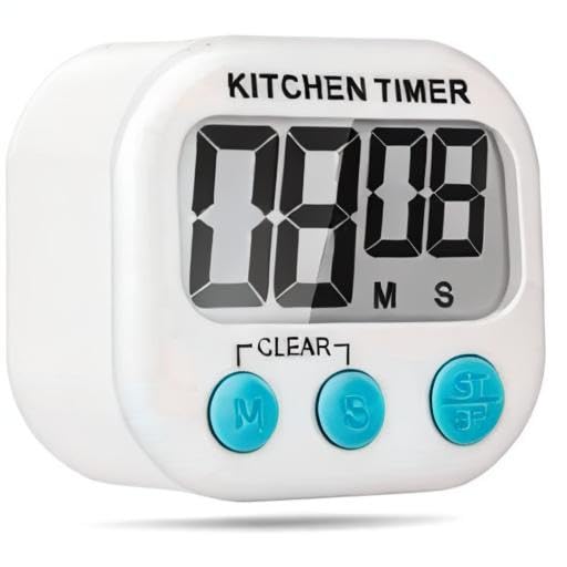 Thermocare Digital Kitchen Timer & Stopwatch - Large Display, Loud Alarm, Magnetic Stand | 99-Min Countdown for Cooking, Baking, Kids Study & Classroom Use | Perfect for Kitchen, Bathroom, Oven & Teacher Activities