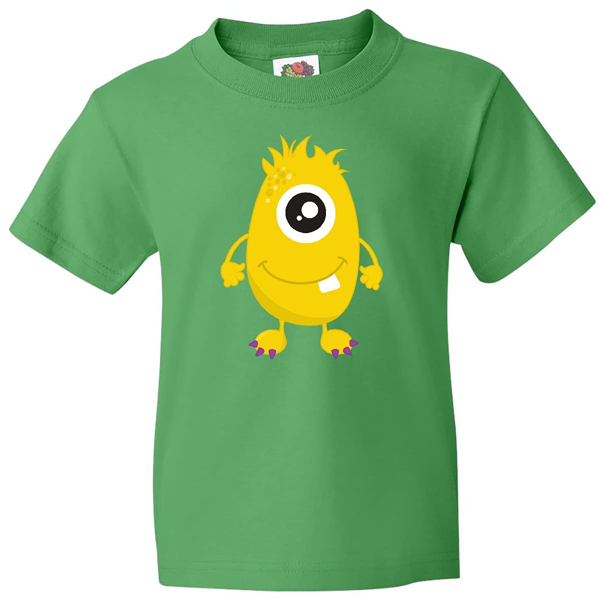 Inktastic Cute Monster Graphic T-Shirt - Funny Yellow Monster Design for Youth & Teens - Perfect for Casual Wear, School, and Gifts