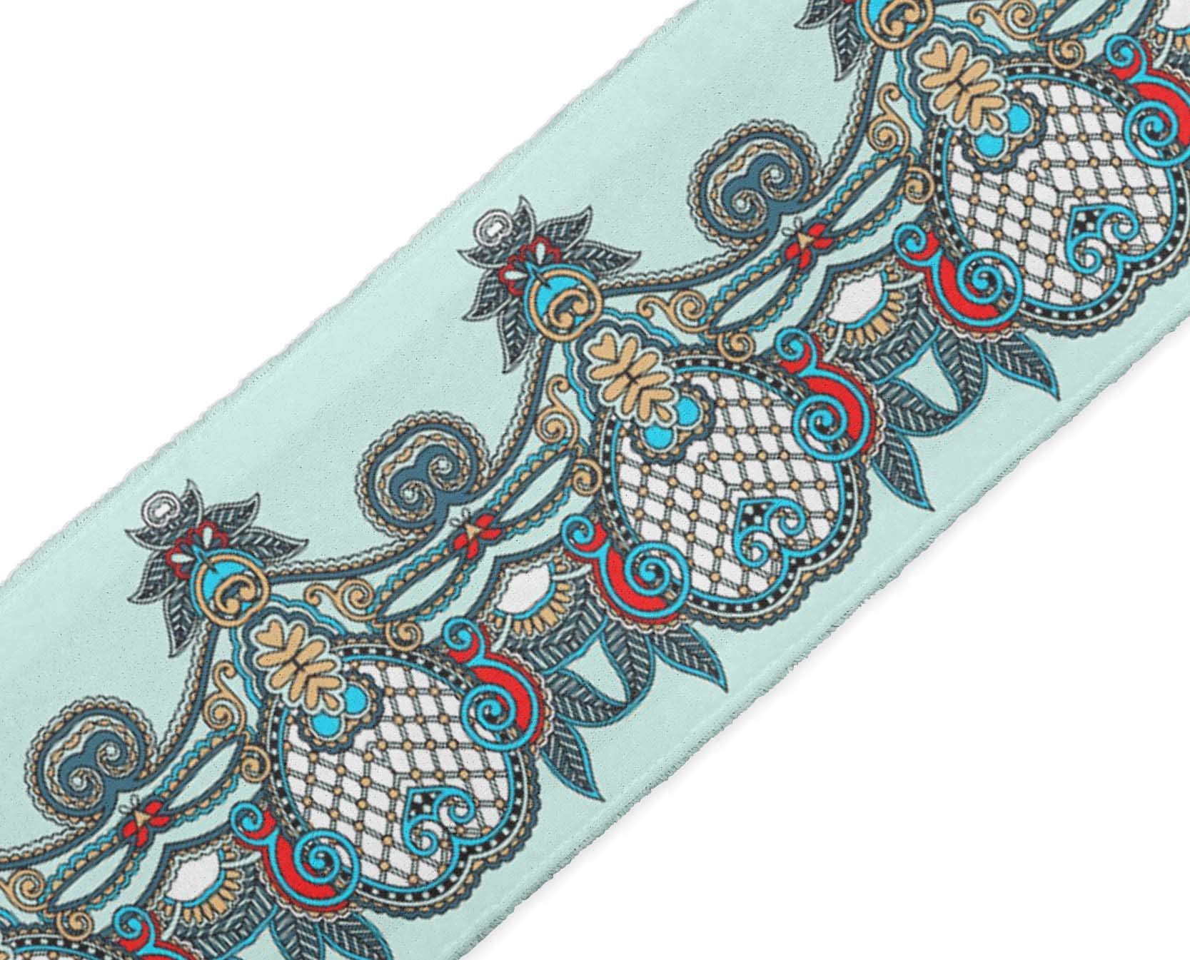 Green Leaves & Paisley Ethnic Ribbon Trim Tape - 3 Inch Wide Printed Dupion Fabric Lace for Sewing & Crafts (9 Yards) - Perfect for DIY Costumes, Home Decor & Scrapbooking