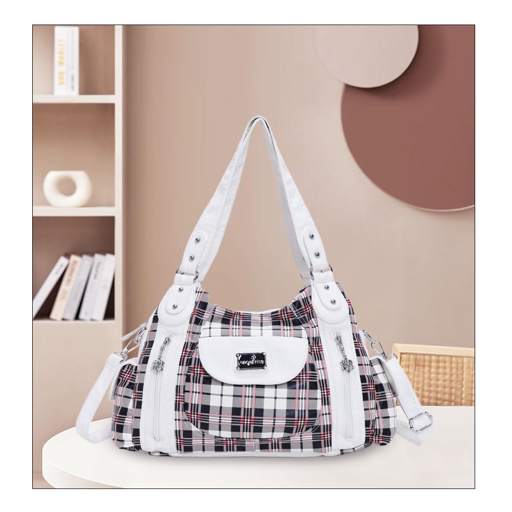 Angel Kiss Women's Large Shoulder Bag - Faux Leather Hobo Tote Purse with Multiple Pockets, Stylish Satchel for Work, Travel & Everyday Use