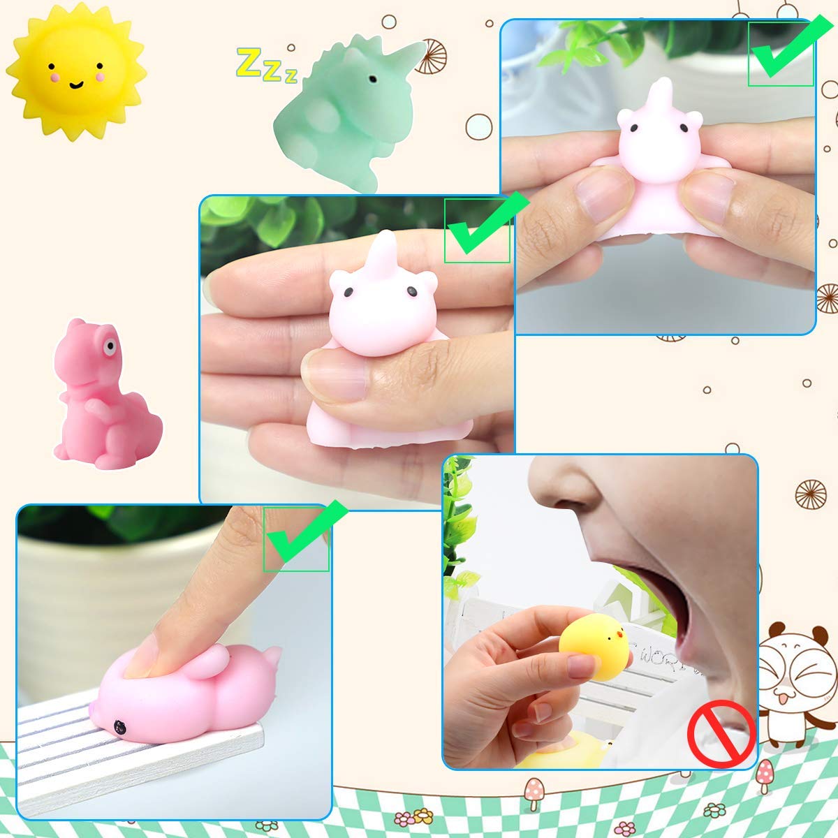 POKONBOY 42 Pcs Mini Mochi Squishy Toys - Kawaii Animal Stress Relief Squishies for Kids, Boys & Girls | Birthday Gifts, Easter Basket Stuffers, Classroom Prizes, Party Favors | Fun Sensory Fidget Toys for Anxiety Relief & Relaxation at Home, School or Travel