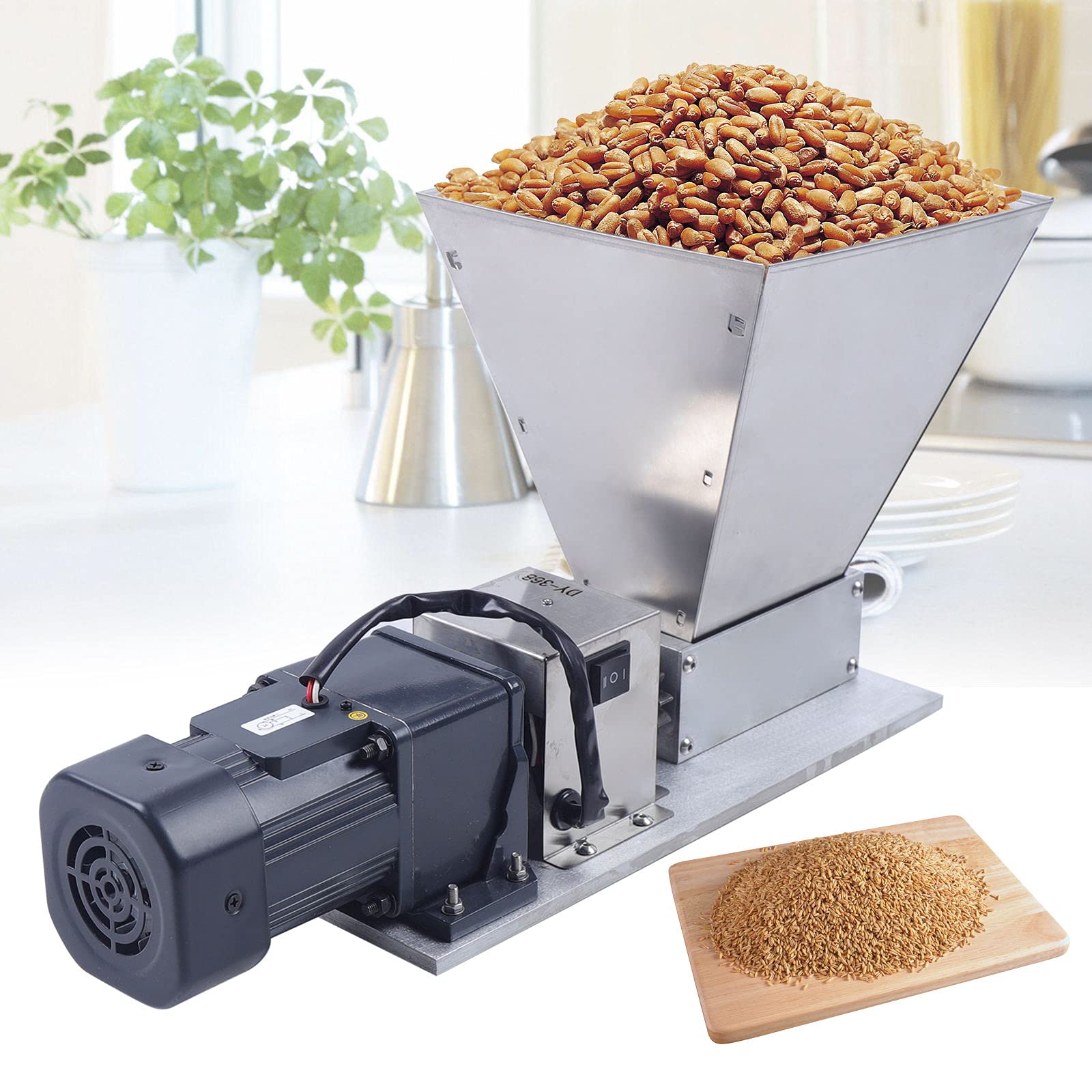 Electric Grain Mill for Home Brewing - Barley Grinder, Malt Crusher, Grain Grinder Machine DY-368 | Perfect for Beer Making, Bread Flour, and Healthy Grain Processing