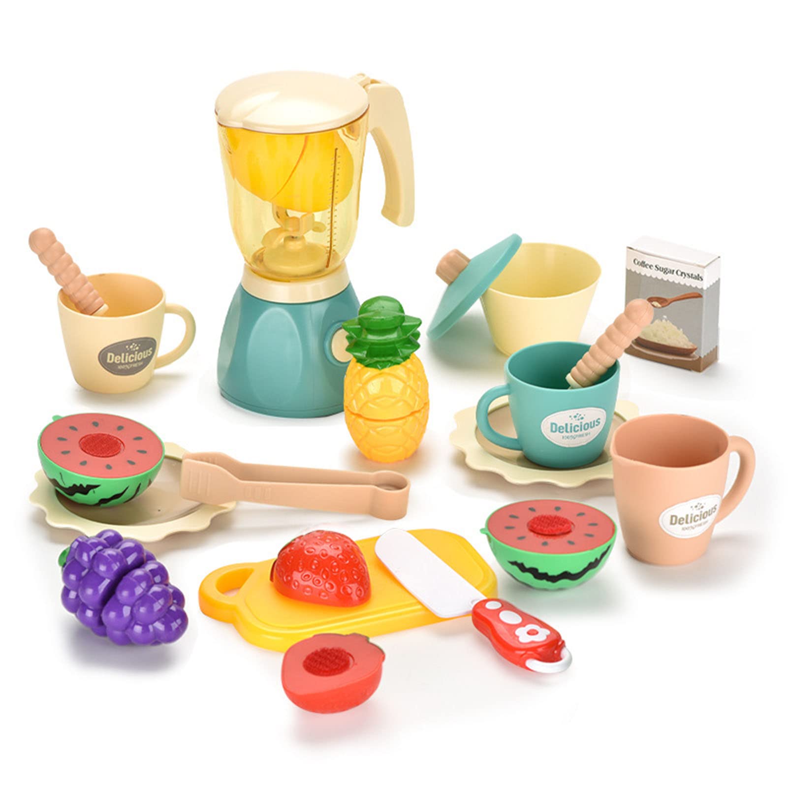 RONVEI Kids Kitchen Playset - Pretend Blender & Cutting Fruit Toys for Role Play, Learning & Fun | Perfect for Toddlers & Preschoolers (Ages 3-6) | Great Gift for Birthday & Christmas | Encourages Imaginative Play & Early Cooking Skills