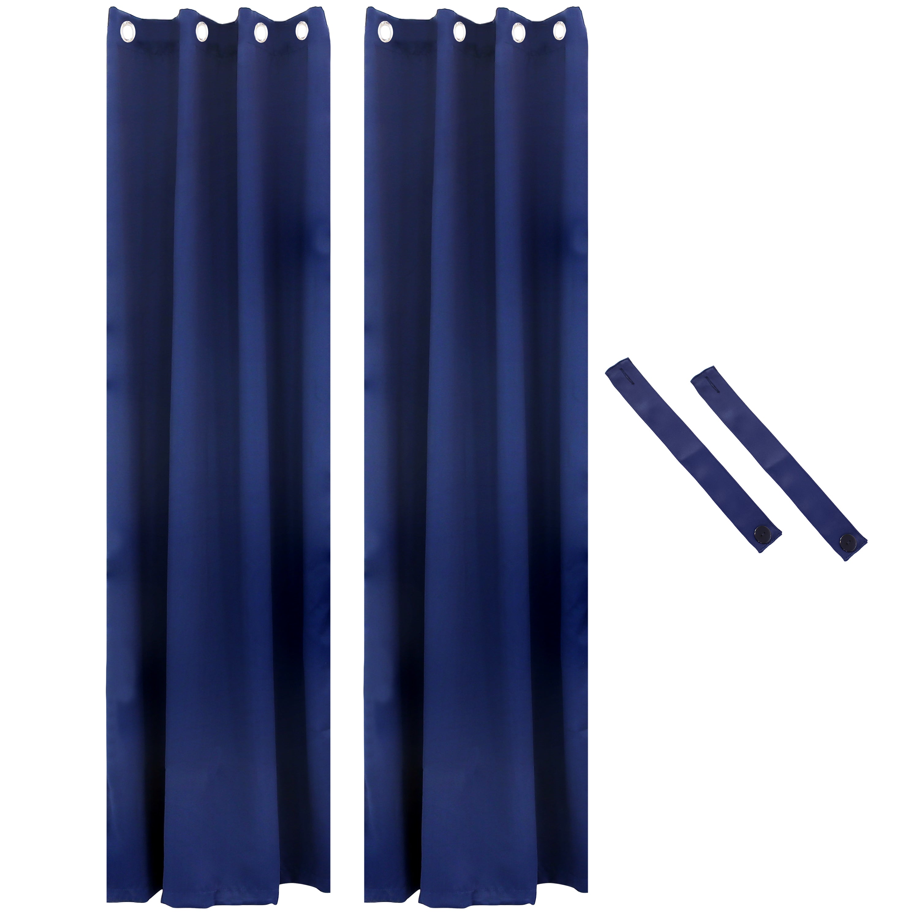 Blackout Curtain Panels with Grommet Top for Bedroom & Living Room - Sunnydaze Outdoor Light Blocking Window Drapes for Privacy & Sleep