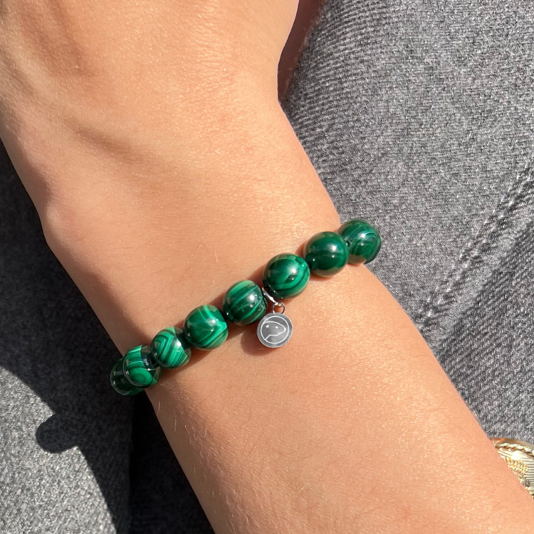 Natural Malachite Gemstone Bracelet for Women - Healing Crystal Jewelry for Protection & Positive Energy - Perfect for Meditation, Yoga & Spiritual Gifts