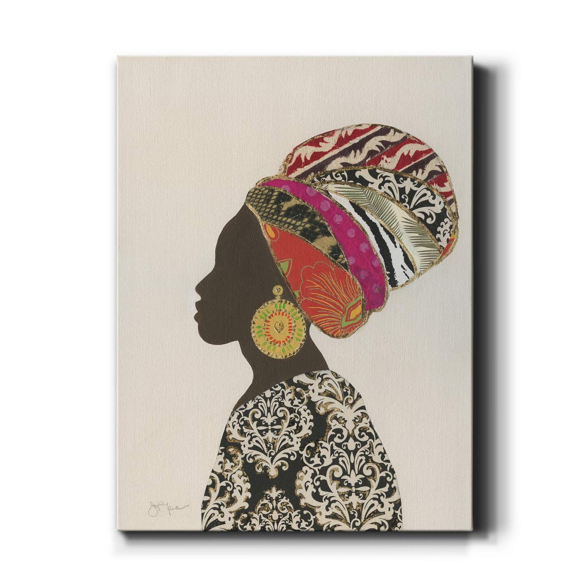 Abstract African Wall Art Canvas - Traditional African Silhouette Woman Painting for Living Room, Bedroom & Kitchen Decor - 36x48 Inch Modern Home Decor - Perfect for Boho, Ethnic & Contemporary Interior Design Styles