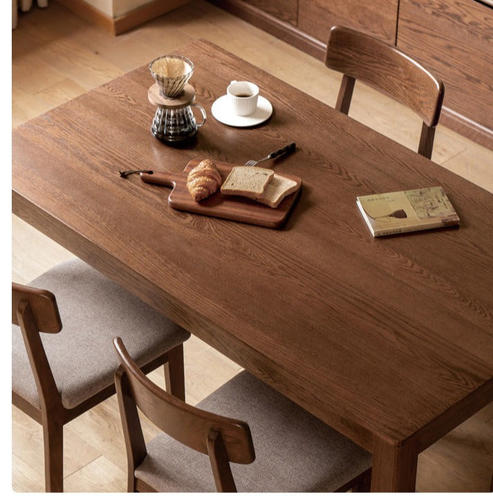 Solid Oak Wood Nordic Style Dining Table - Modern Farmhouse Kitchen Furniture for Dining Room & Small Space