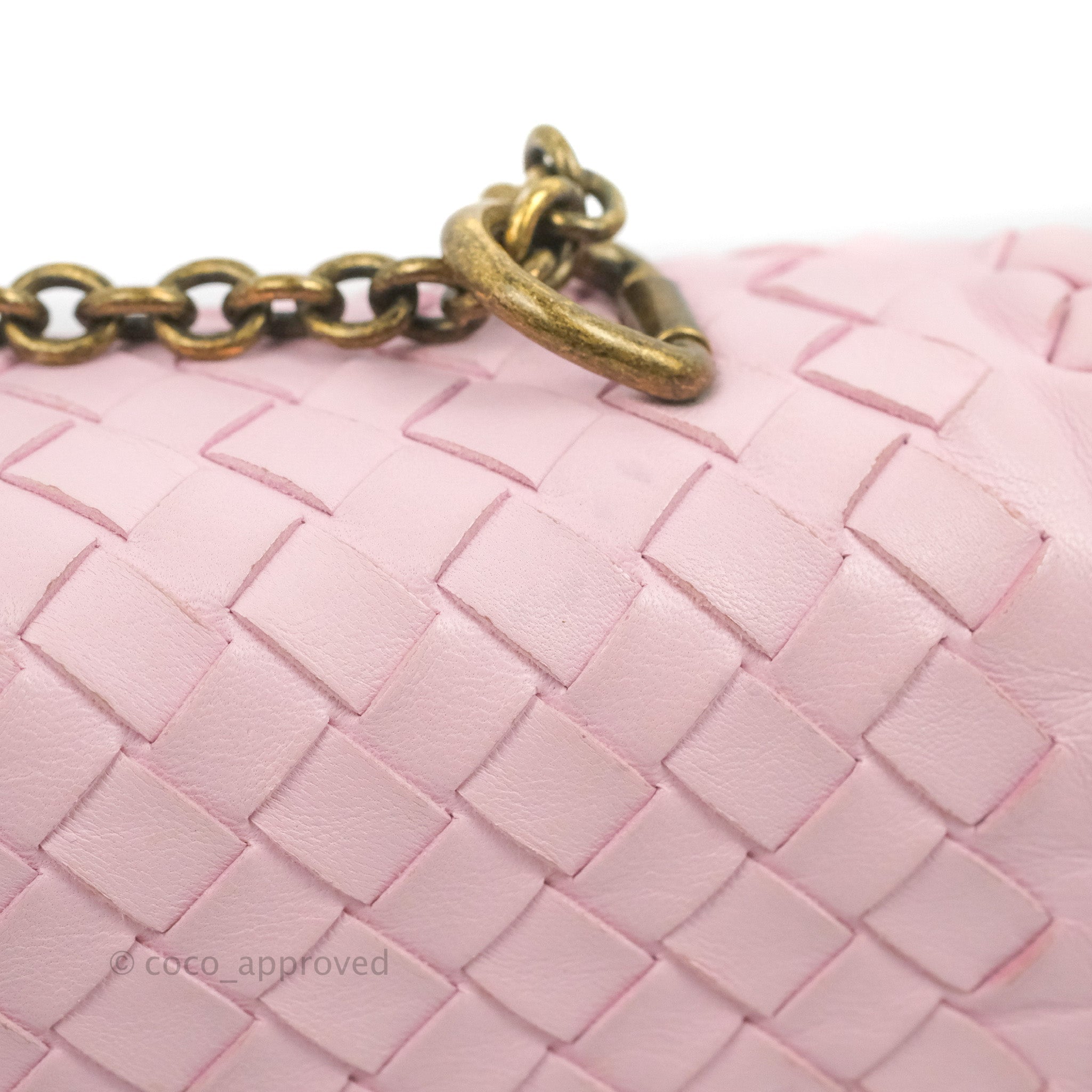 Bottega Veneta Baby Nappa Intrecciato Olimpia Shoulder Bag in Pink | Luxury Crossbody Purse for Women | Perfect for Date Night & Special Occasions
