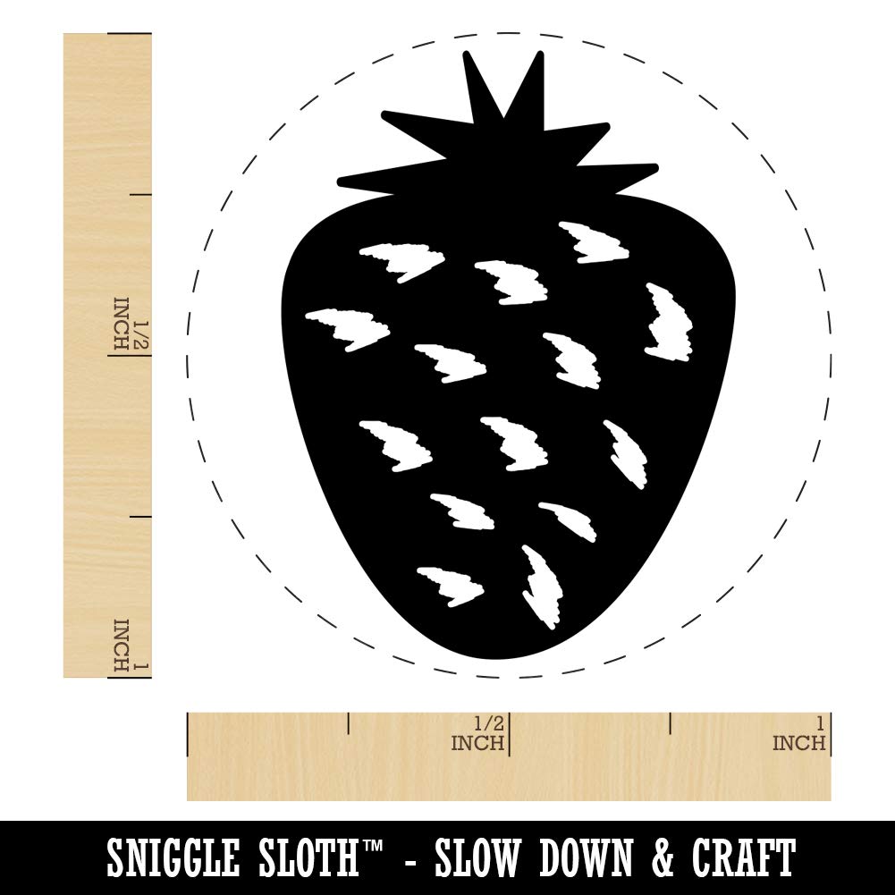 1 Inch Strawberry Fruit Doodle Rubber Stamp for DIY Crafting, Scrapbooking, Planner Decoration & Card Making - Cute Kawaii Design for Journals, Invitations, Gift Wrapping