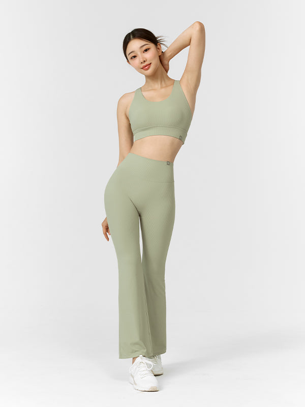 Comfortable Stretch Ribbed Bootcut Pants for Women - Flattering Fit for Work, Casual & Night Out