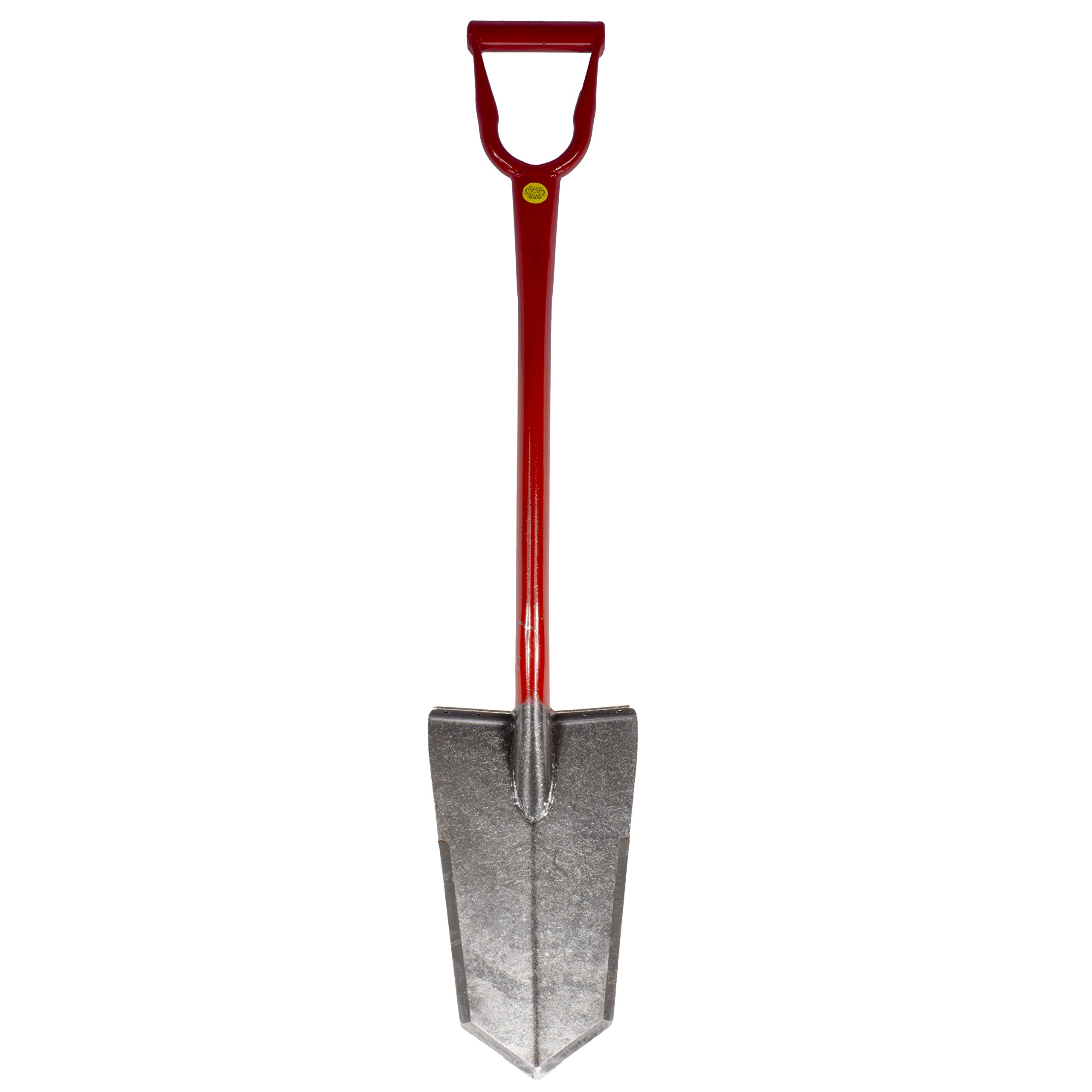Lesche Super Sampson D-Handle Shovel - Heat Treated Blade, Red - Heavy Duty Gardening & Metal Detecting Tool for Digging, Treasure Hunting & Outdoor Adventures