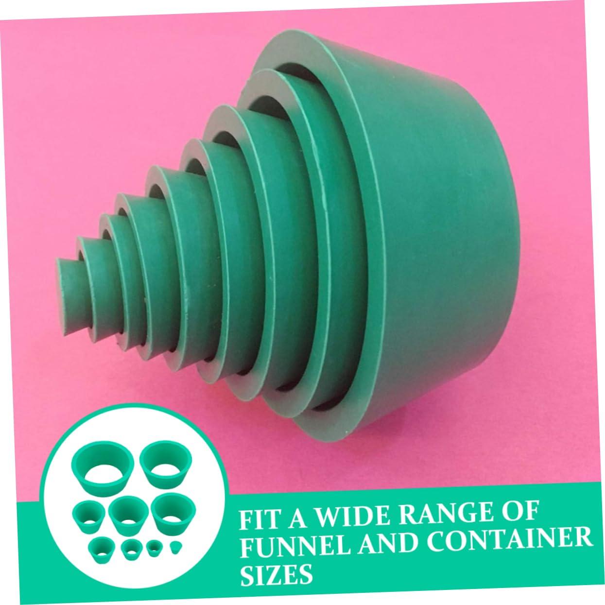 2 Sets Lab Filter Adapter with Rubber Stopper - Tapered Funnel for Kitchen Strainer & Flask, Perfect for Home Brewing, Chemistry Experiments, and Food Preparation