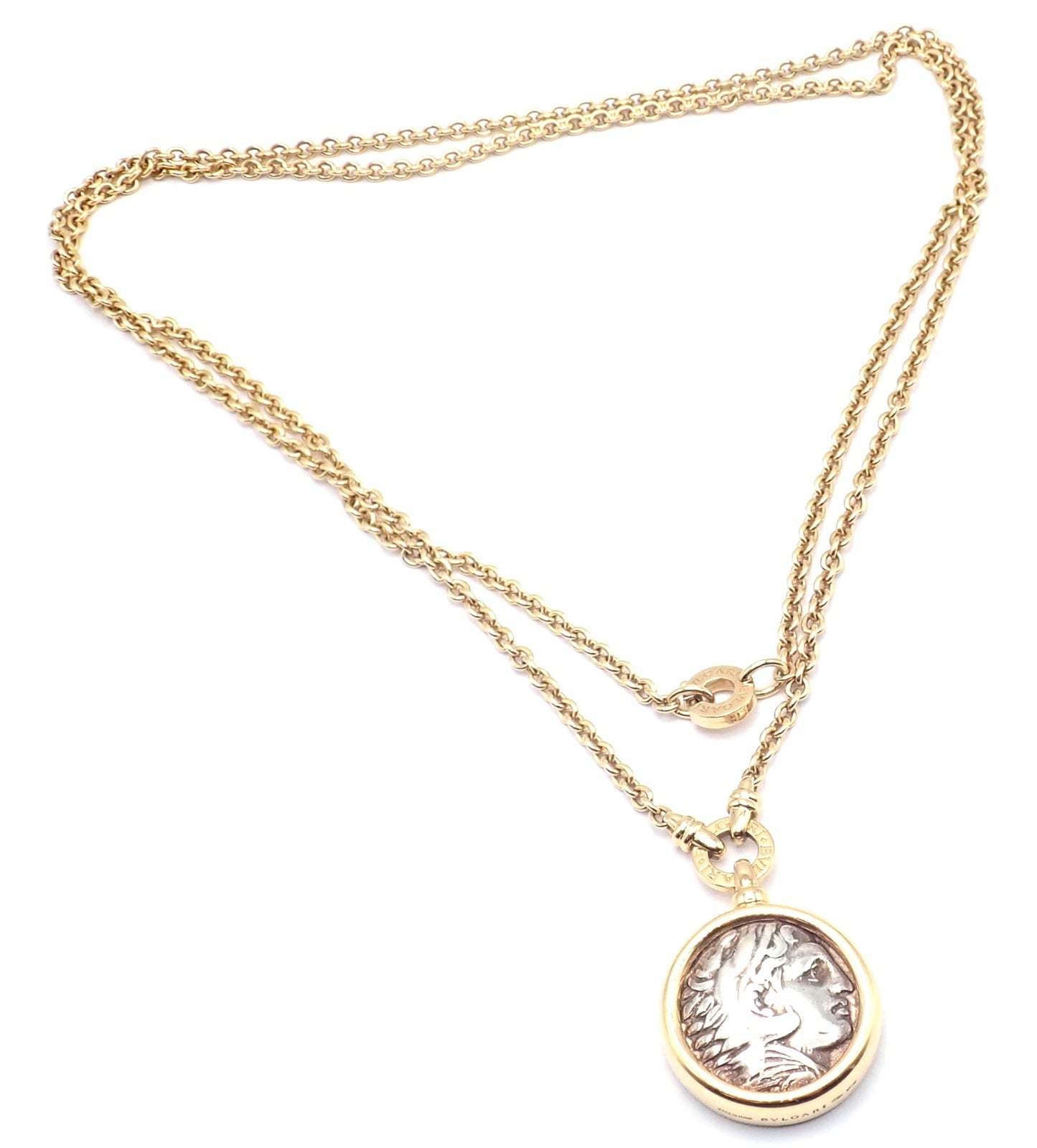 Authentic Bvlgari 18k Yellow Gold Antique Coin Monete 38