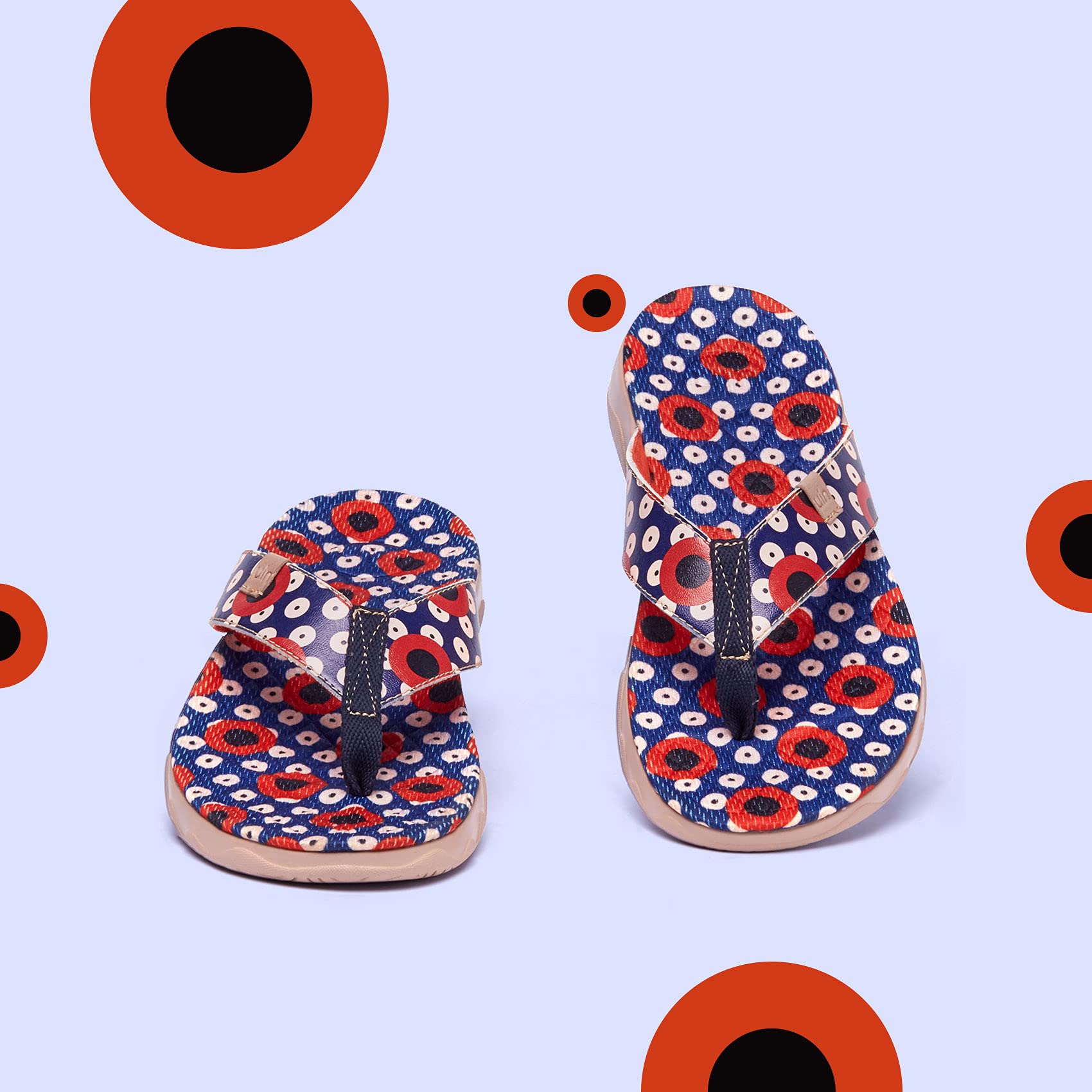 UIN Women's Flip Flops - Comfortable Non-Slip Beach Sandals with Artistic Painting | Summer Casual Thong Slippers for Travel, Poolside, and Outdoor Adventures