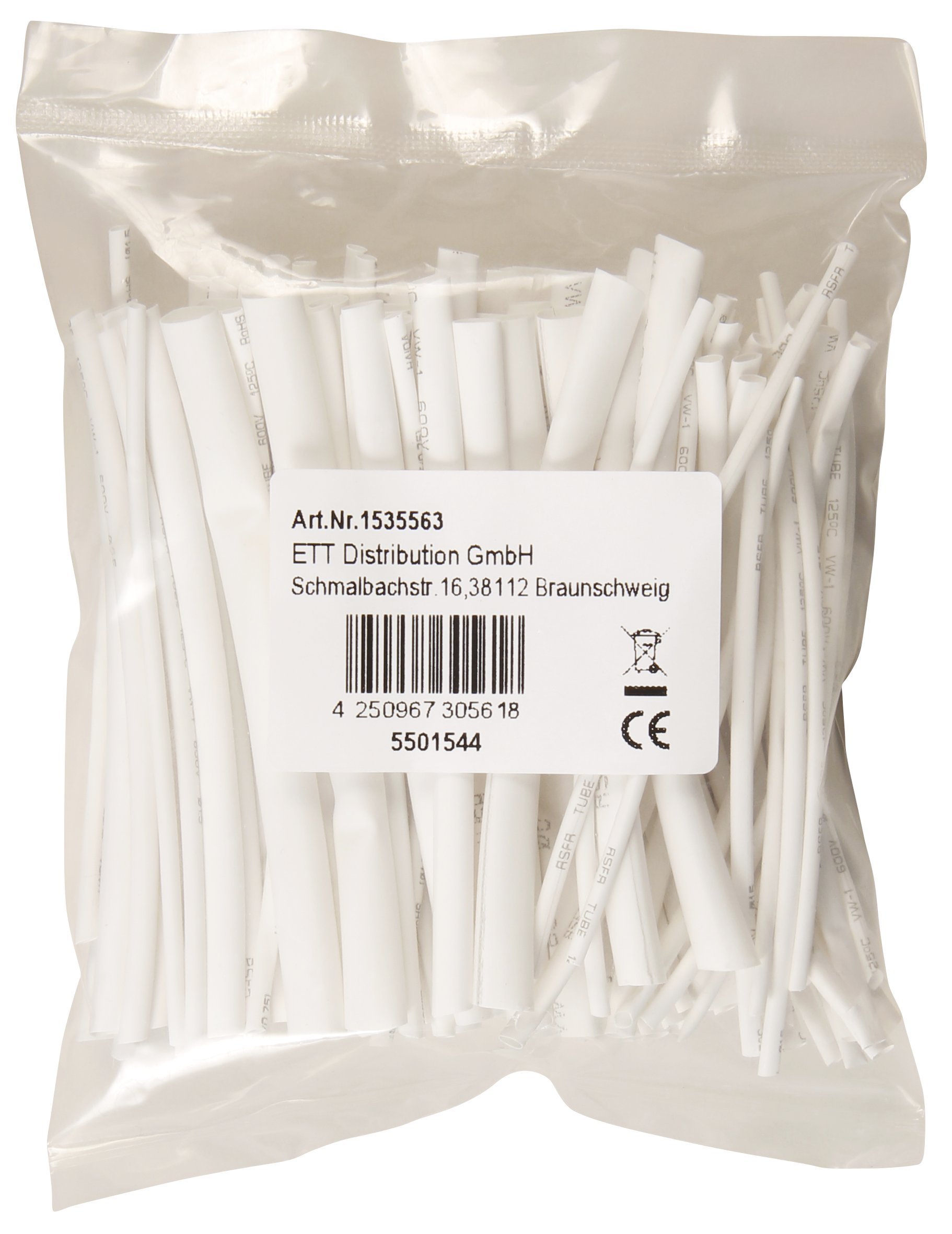 Premium Heat Shrink Tubing Kit - 100 Pcs White PVC Insulation Sleeves with Storage Bag | Electrical Wire Protection, DIY Projects & Home Repairs