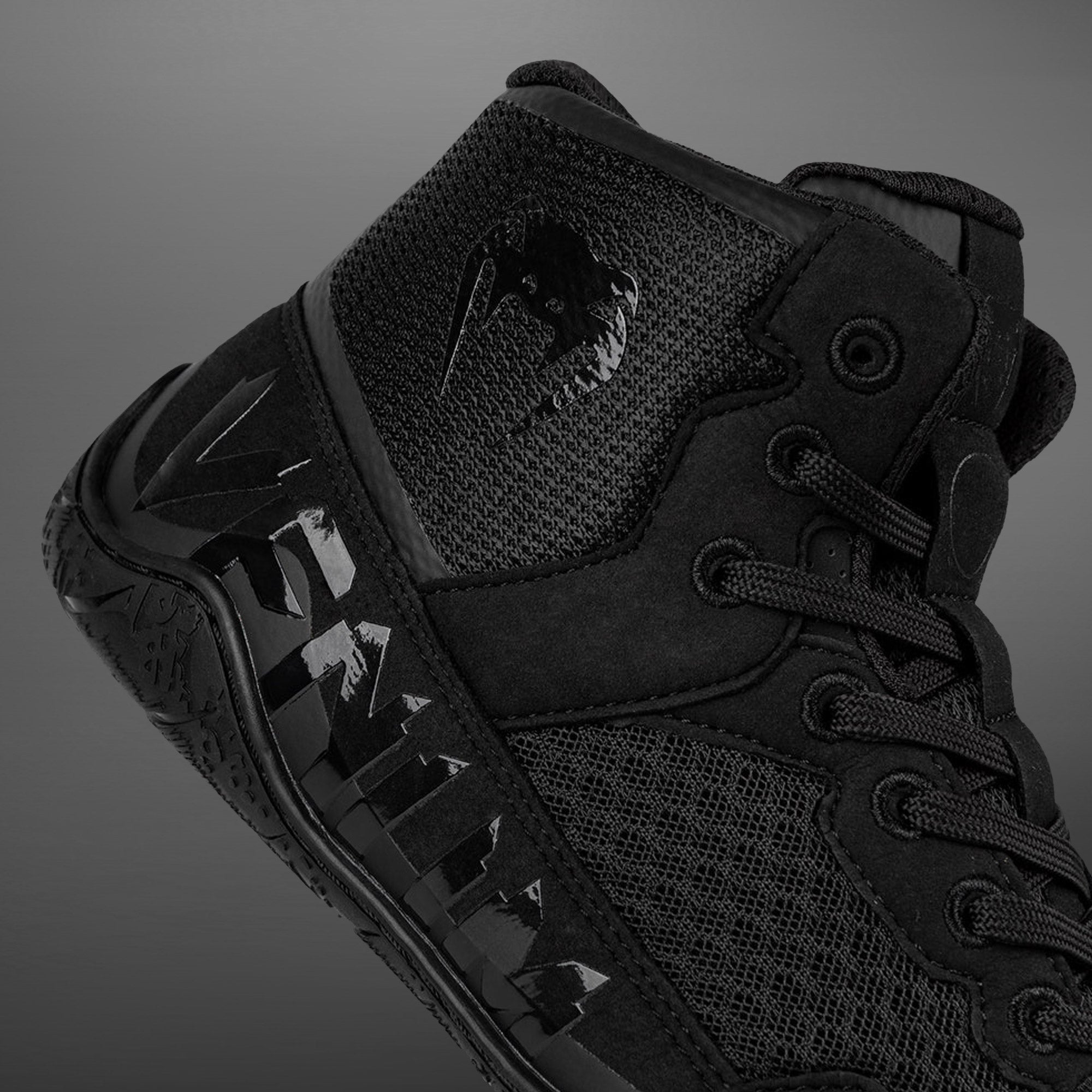 Venum Elite Wrestling Shoes for Men & Women - Lightweight & Breathable Black/Black - Perfect for MMA, BJJ & Wrestling Training