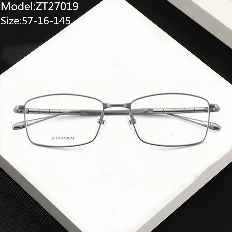 Aimee Men's Full Rim Square Titanium Eyeglasses 27019 - Lightweight Durable Frame for Work, Reading & Everyday Use