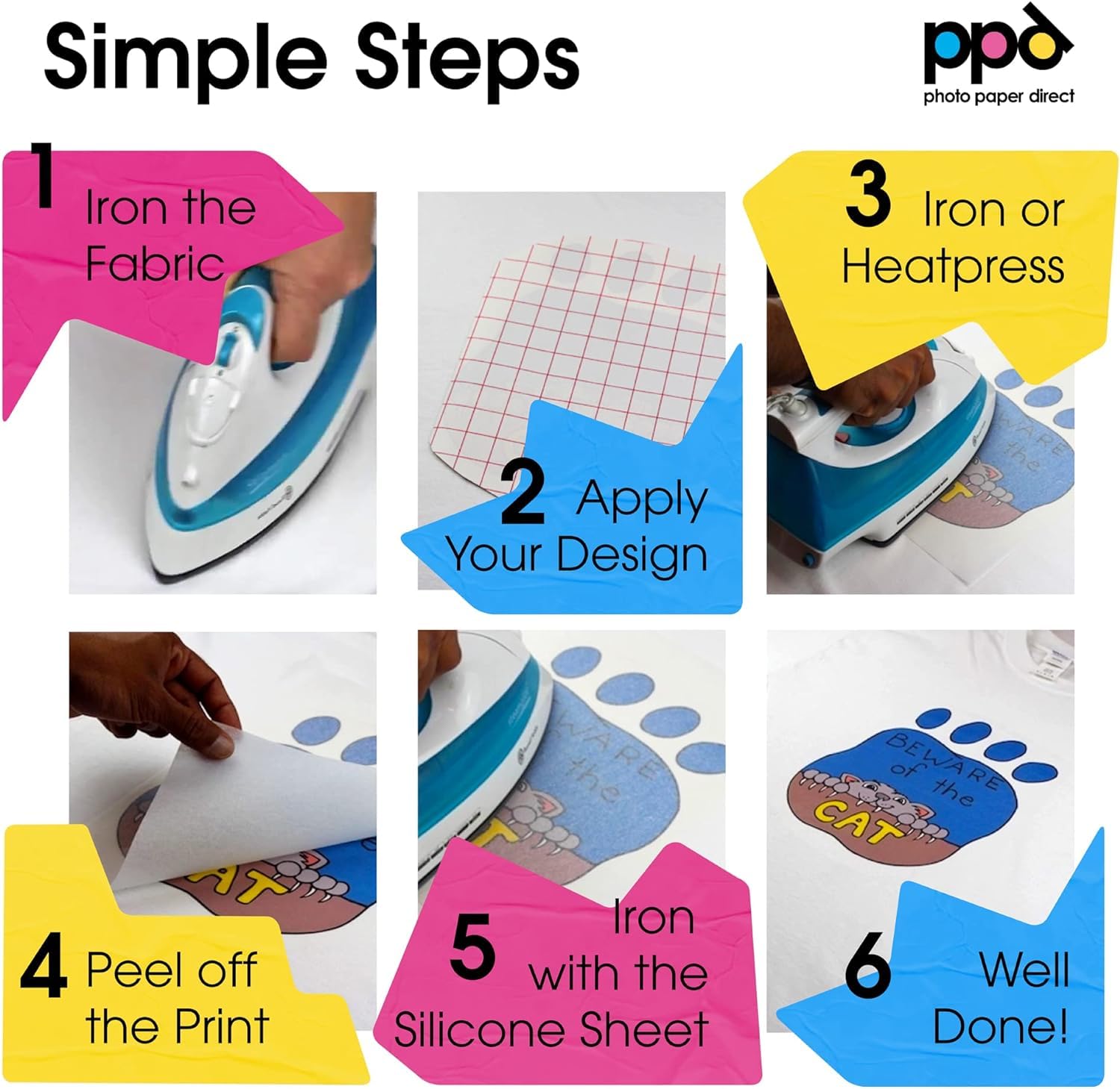 Premium PPD Iron-On Transfer Paper for Dark Fabric - Inkjet Printer Compatible, 11x17 Inches, Custom T-Shirt Heat Transfer Sheets - Durable, Flexible & Machine Washable (10 Sheets) - Perfect for DIY T-Shirts, Hoodies, Bags & Personalized Gifts