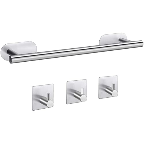 304 Stainless Steel Perforated Wall Mounted Towel Rack - Single Hanging Bathroom Towel Holder with Rustproof Design for Kitchen, Bathroom & Laundry Room - Perfect for Organizing Hand Towels, Dish Towels and Washcloths