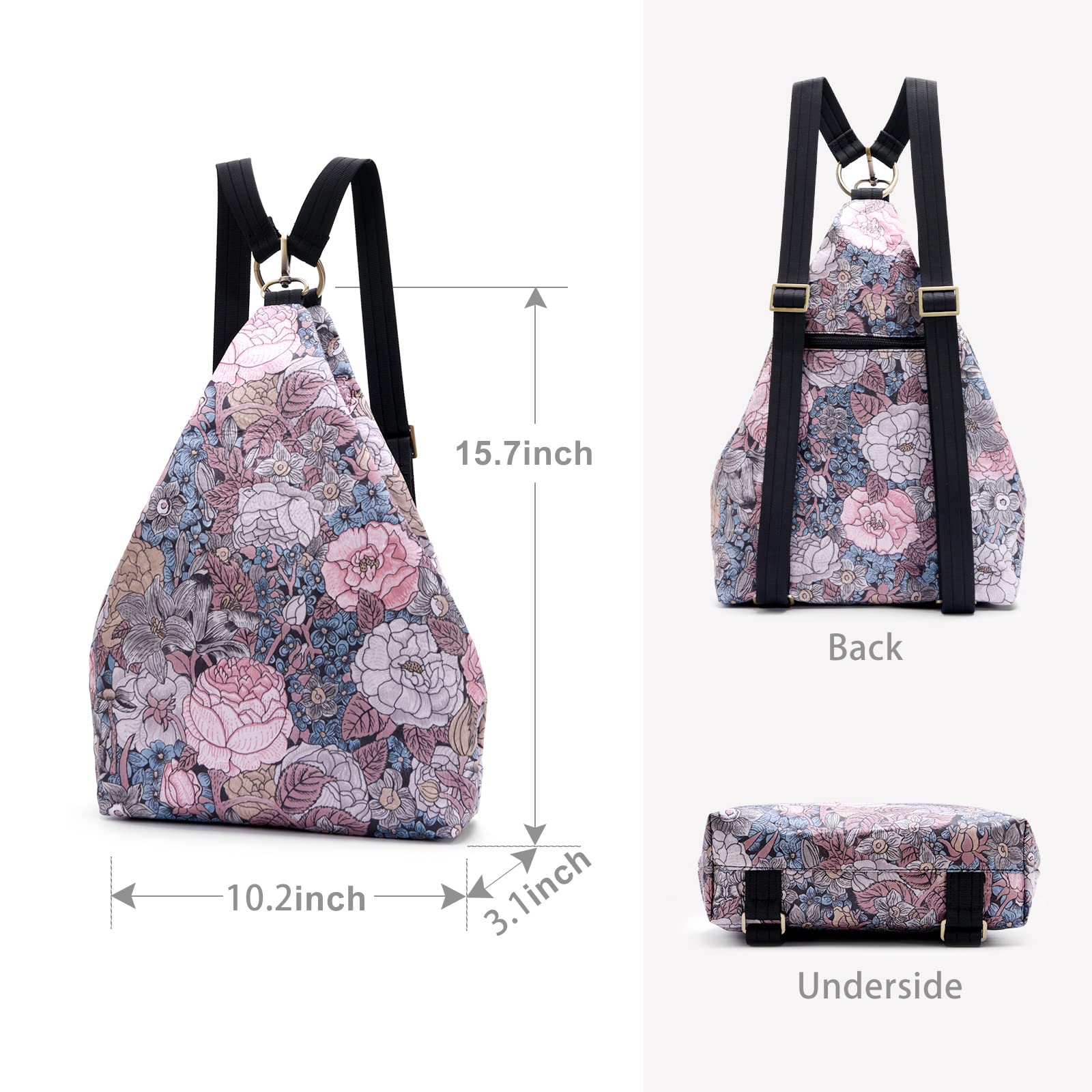 Black Butterfly Premium Women's Backpack - Stylish Bohemian Fashion Daypack, Small Casual Purse Backpack (07-Grey) | Perfect for Travel, Work & Everyday Use