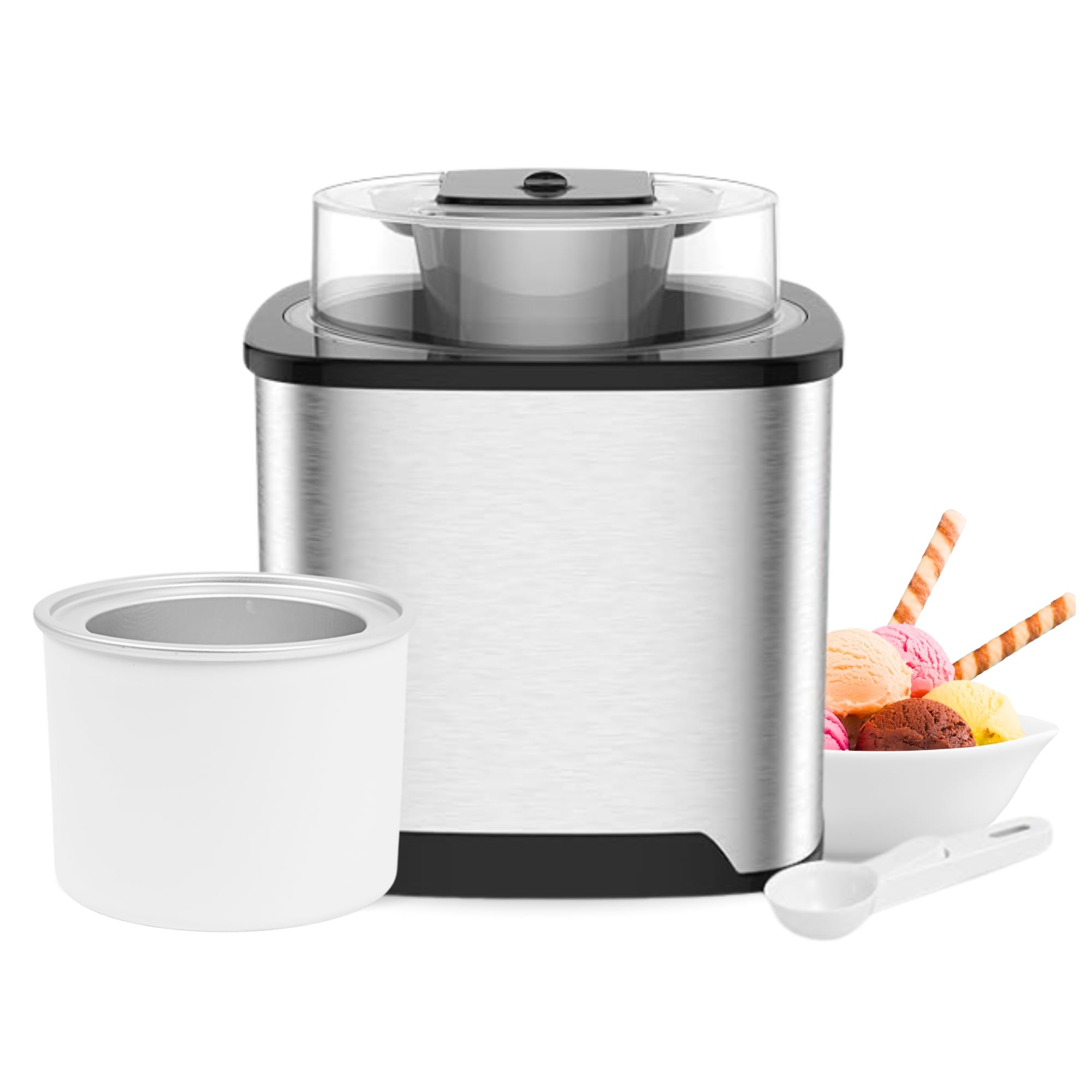2 Qt Electric Ice Cream Maker Machine for Home - Soft Serve, Gelato, Sorbet & Frozen Yogurt Maker - Perfect for Family Gatherings, Parties & DIY Desserts - Great Kitchen Appliance Gift