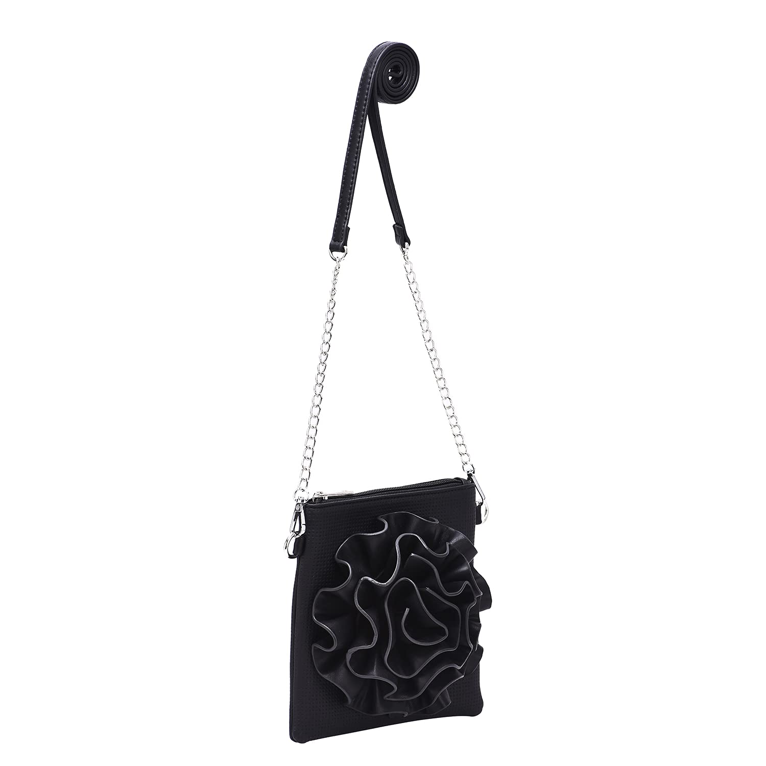 Vegan Leather Floral Crossbody Bag for Women - Small Shoulder Purse with Chain Strap - Travel Messenger Handbag by Mellow World Alethea - Perfect for Everyday Use, Shopping & Date Nights