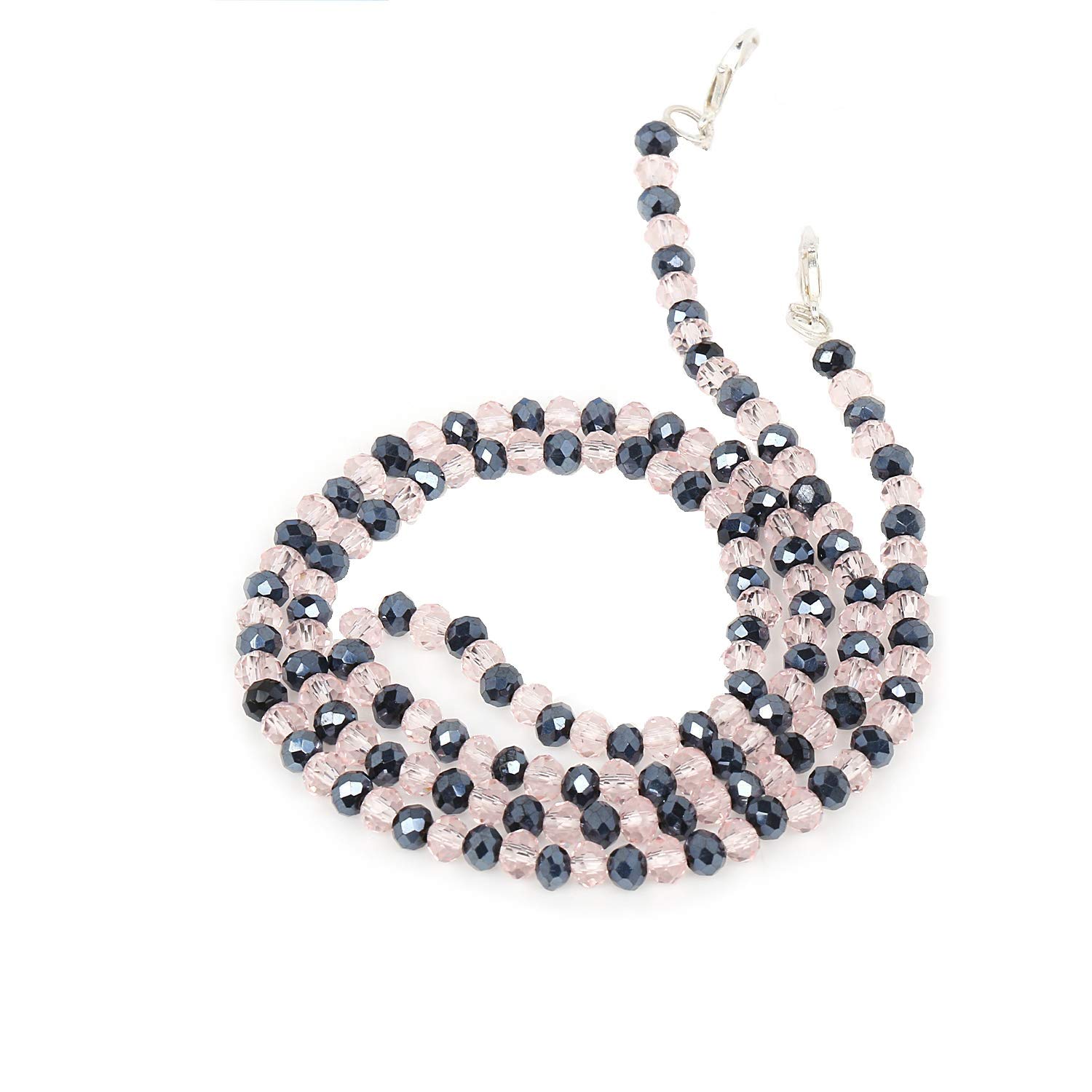 Adjustable Mask Holder Necklace - 55cm (22 Inch) Pink-Black Multicolor Mask Lanyard Strap for Comfortable Face Mask Use - Made in India - Perfect for Travel, Work, and Daily Protection (AV_FMC_17)