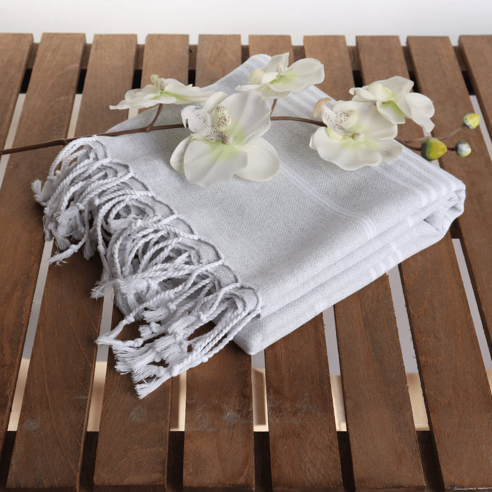 Puskul - 10 Pack Bulk Bachelorette Party Towels | 100% Cotton Turkish Beach Towels | Bridesmaid Gifts | Light Gray | Perfect for Beach Parties, Poolside Lounging & Bachelorette Celebrations