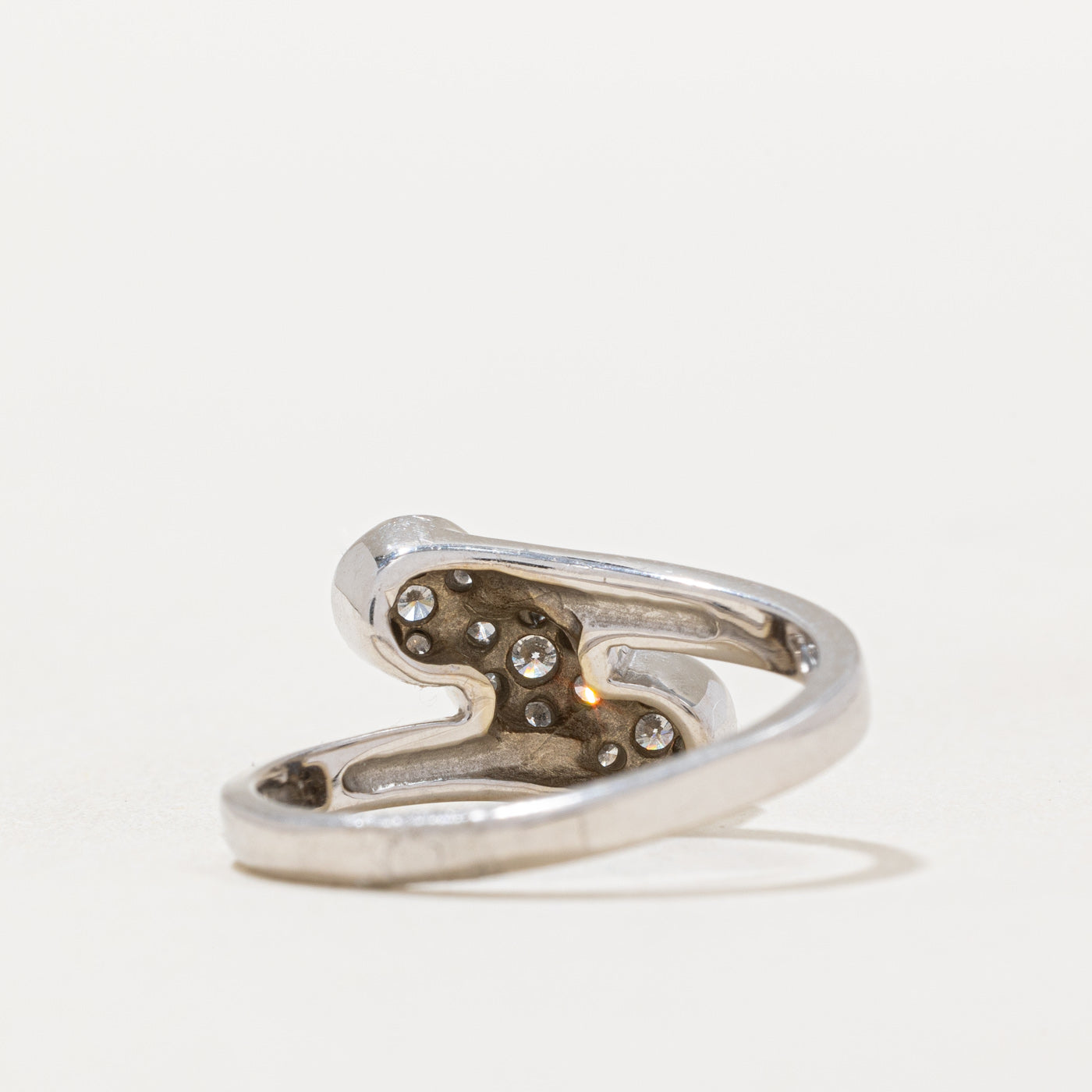 0.50ctw Diamond Cluster Bypass Ring - Size 7.25 | Elegant Wedding Band, Anniversary Gift for Her | Perfect for Proposals, Engagements & Special Occasions