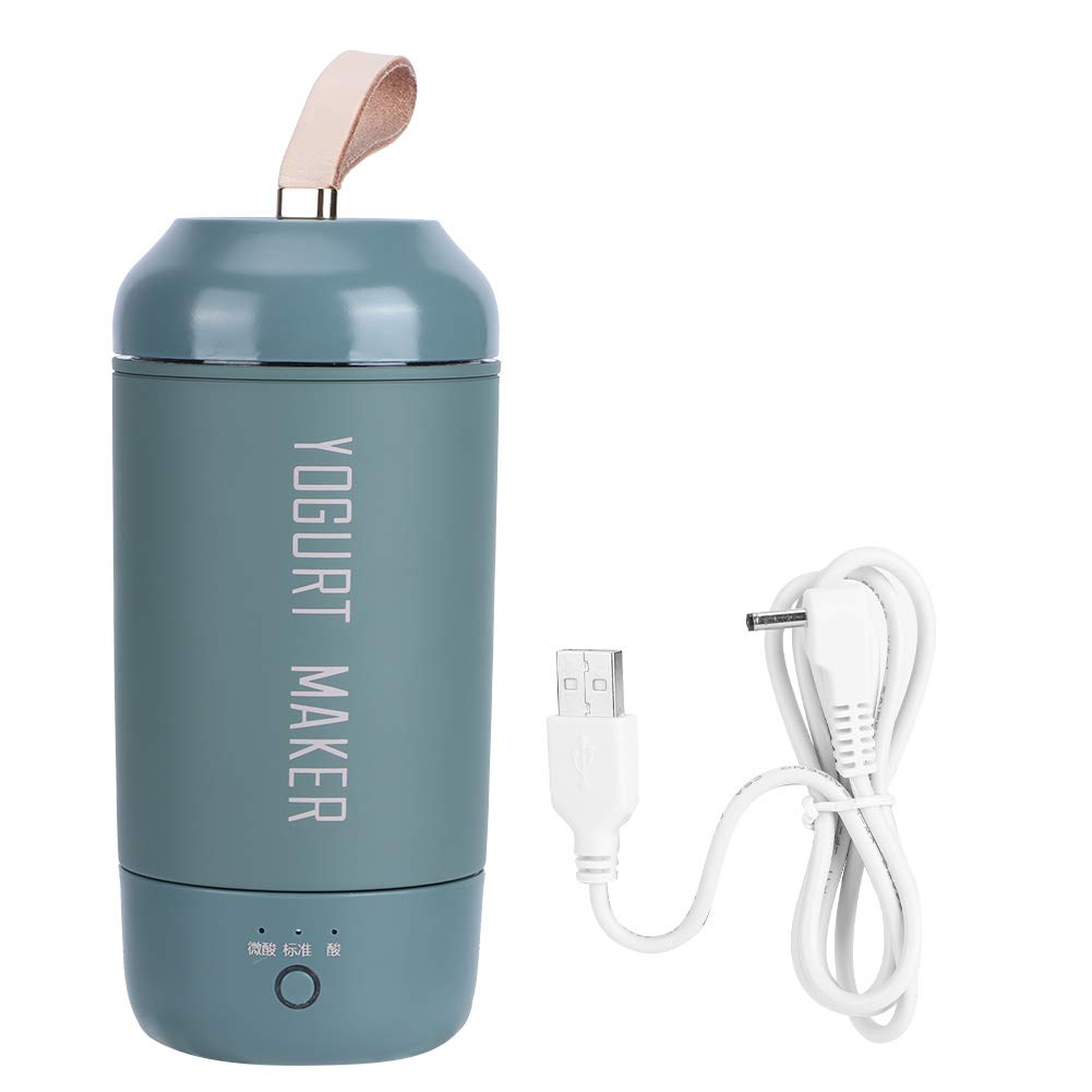 Zerodis 280ml Portable USB Rechargeable Automatic Yogurt Maker - Mini Homemade Yogurt Machine for Home, Dorm, Travel & Camping (Green) | Perfect for Healthy Snacks On-The-Go