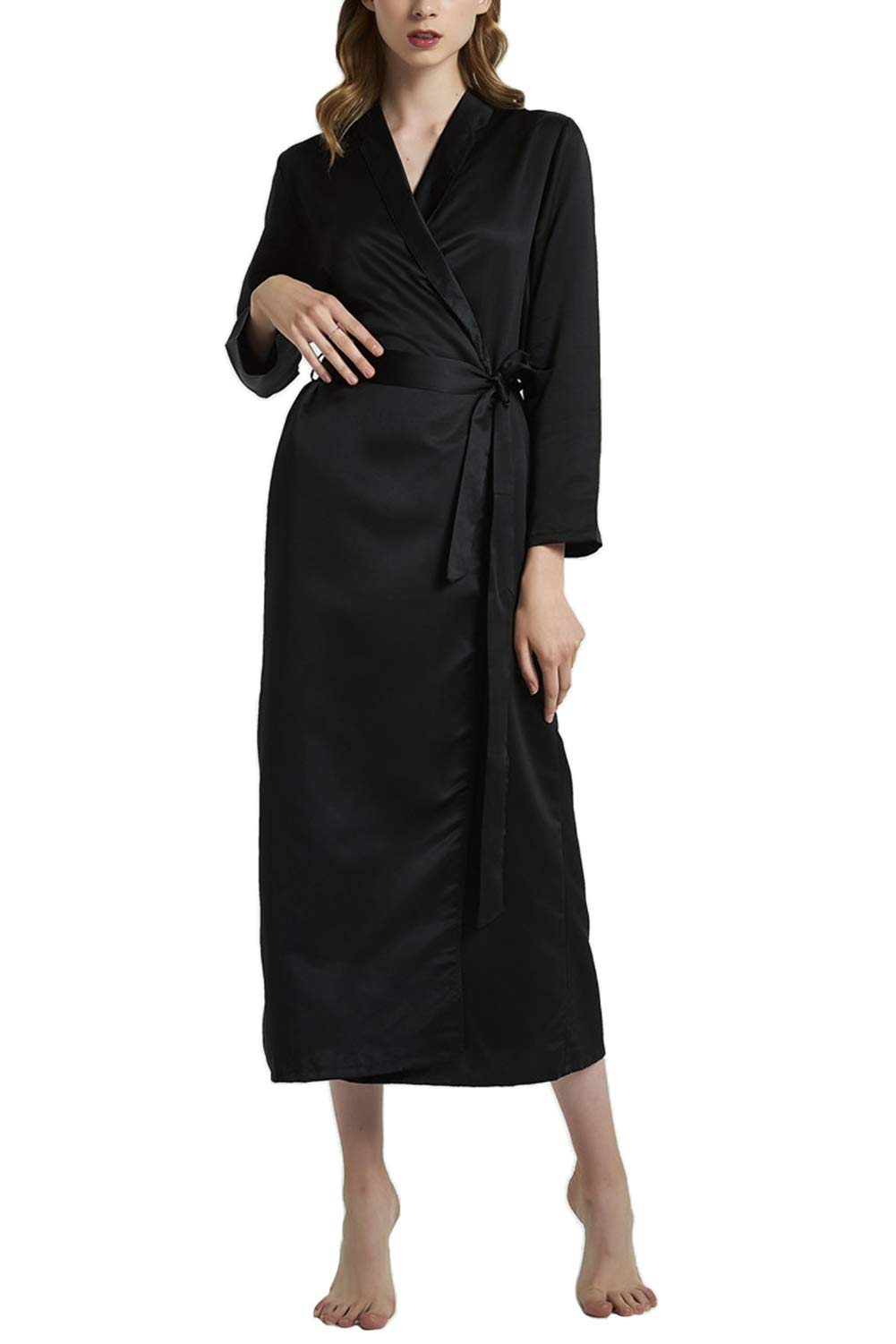 Silky Women's Kimono Robe - Soft Sleepwear for Night & Lounge