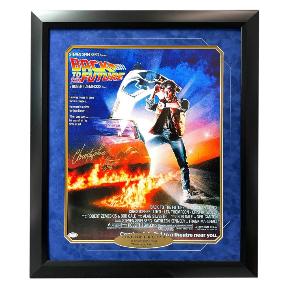 Authentic Christopher Lloyd Signed 16x20 Framed Photo - Back to the Future Movie Poster with PSA/DNA COA - Perfect for Home Theater Decor, Sci-Fi Collectibles & Fan Gift Ideas