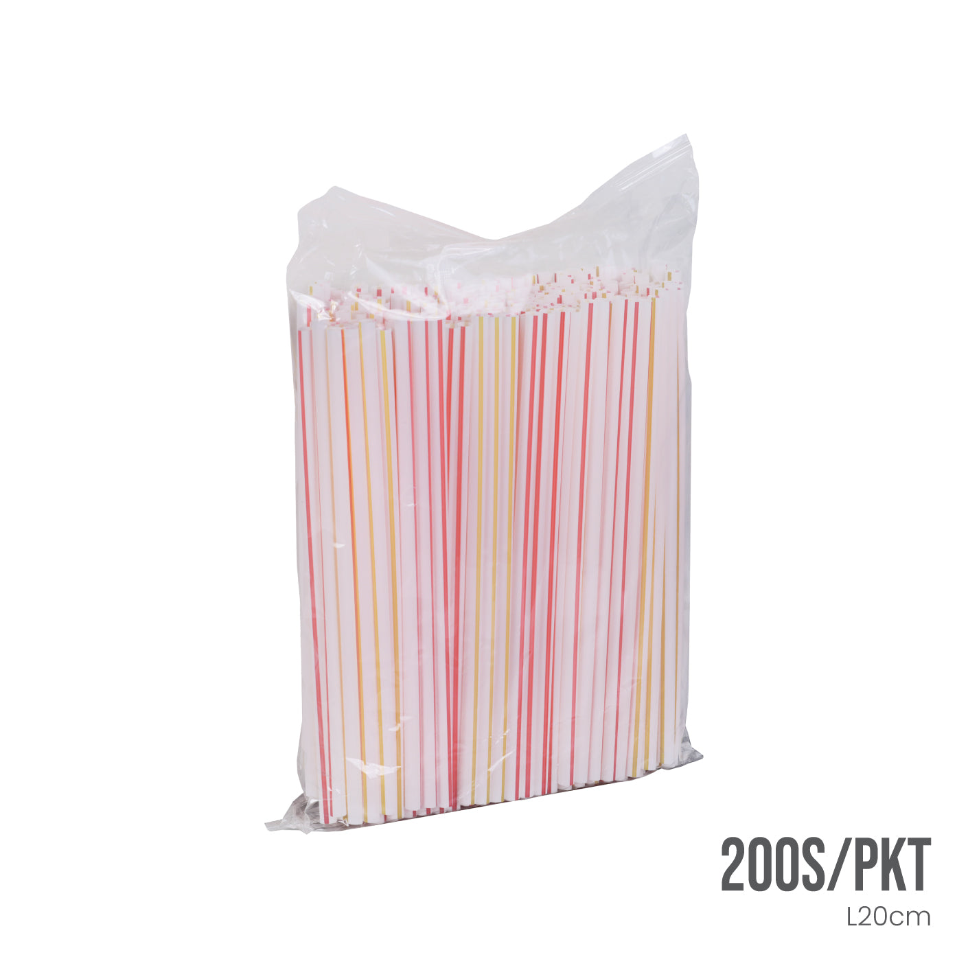 200-Pack 20cm Straight Plastic Drinking Straws (HFH9017) - Perfect for Smoothies, Cocktails, and Party Drinks